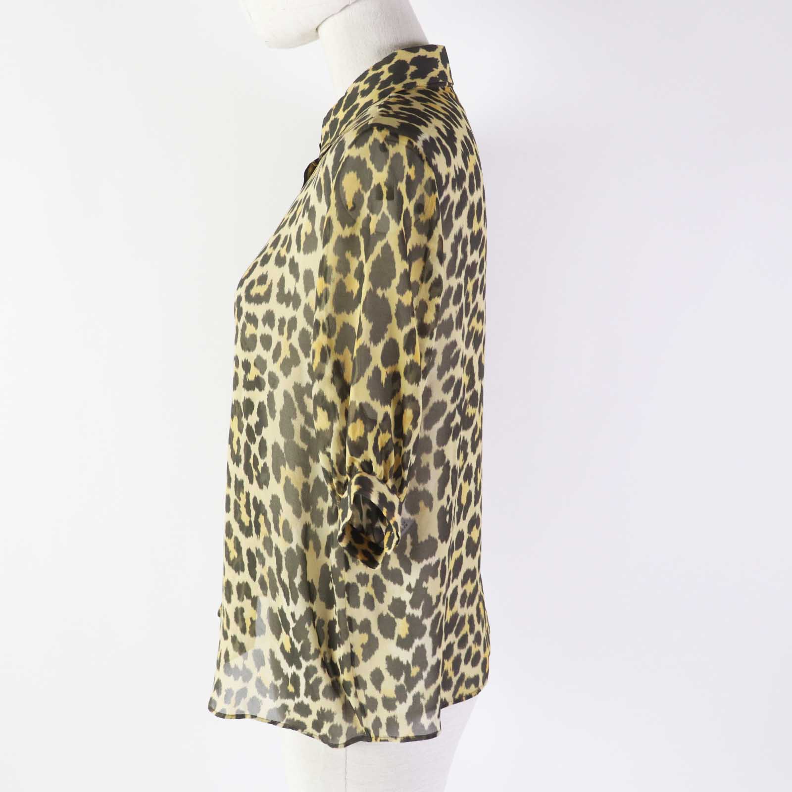 Dior Silk Bee Embroidery Leopard Shirt