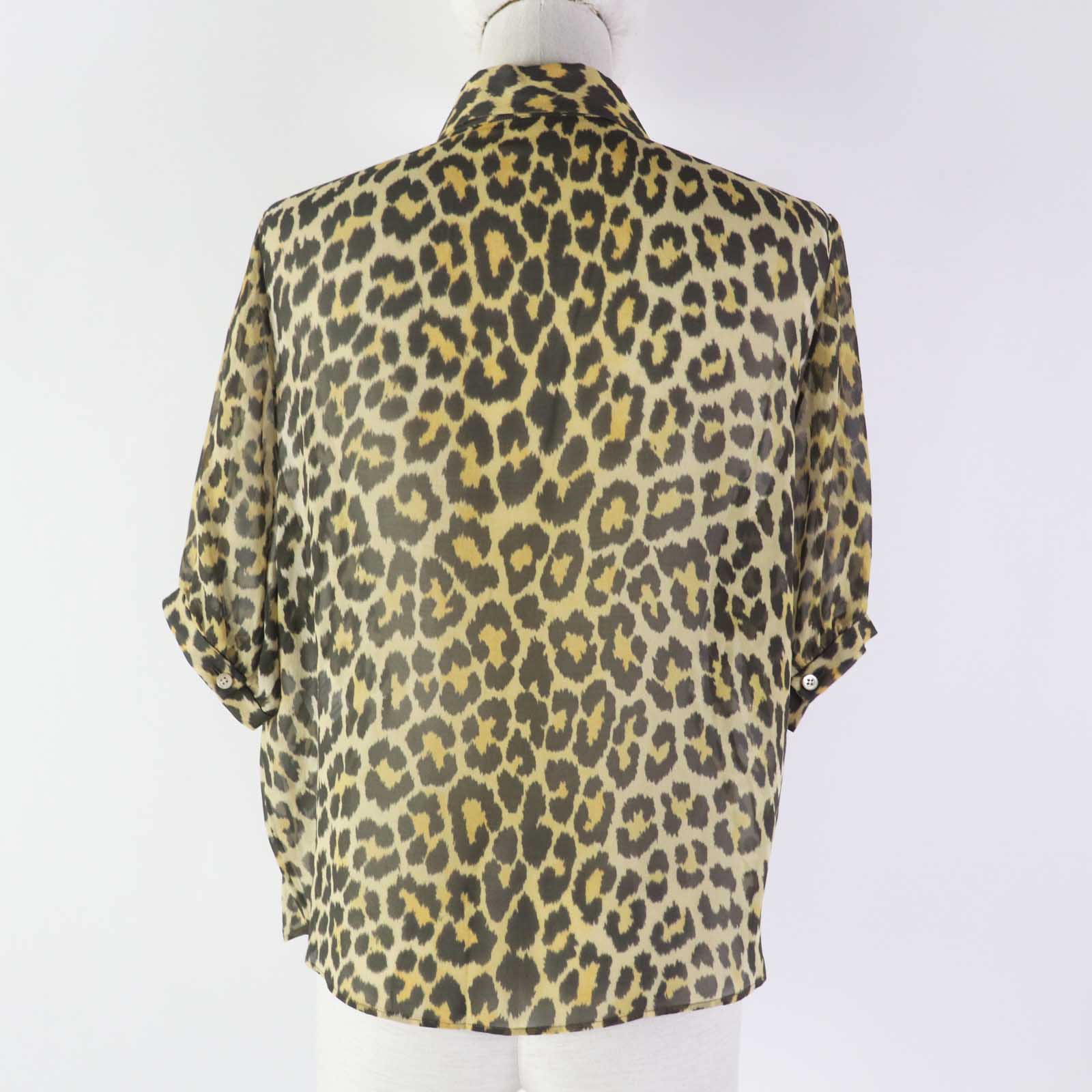 Dior Silk Bee Embroidery Leopard Shirt