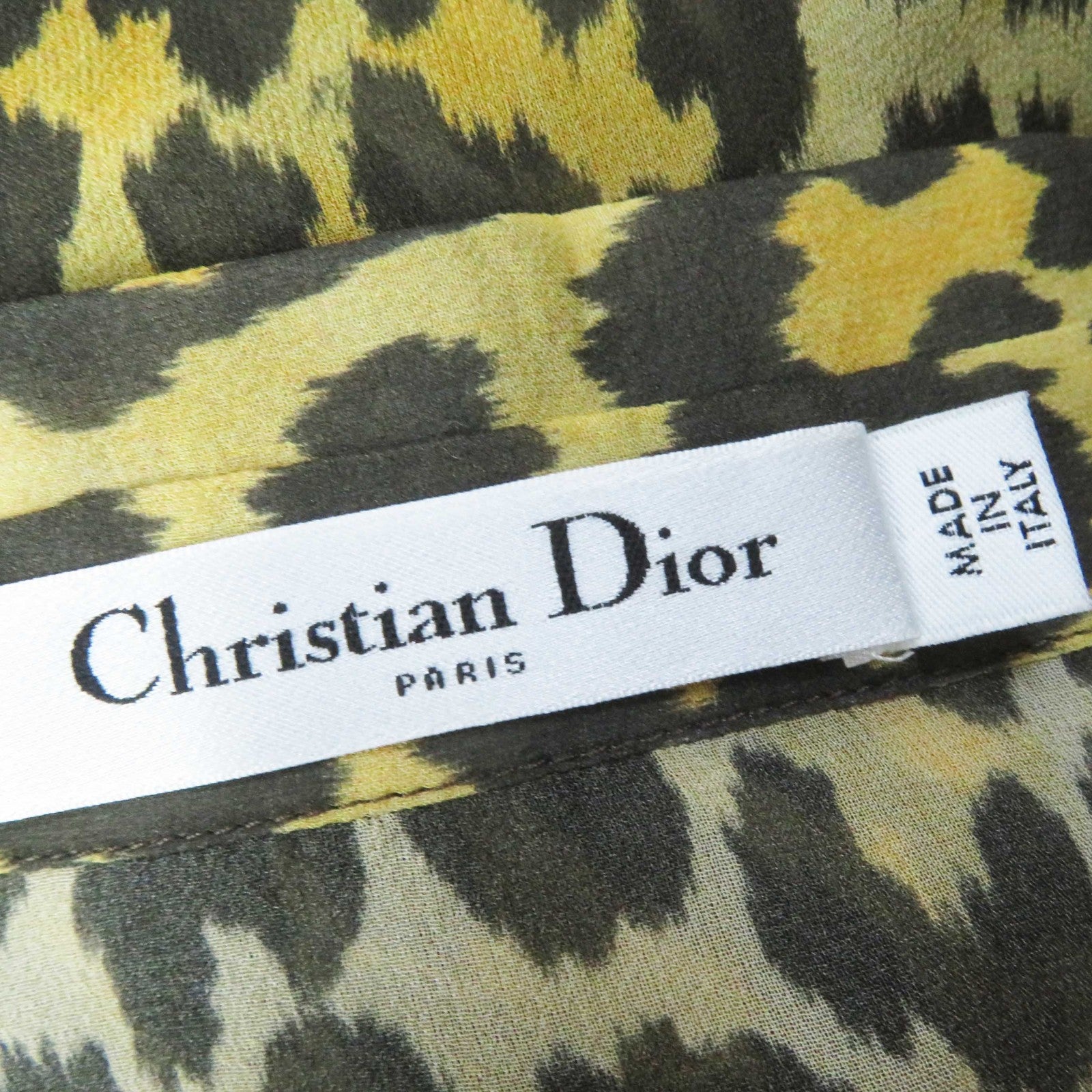 Dior Silk Bee Embroidery Leopard Shirt