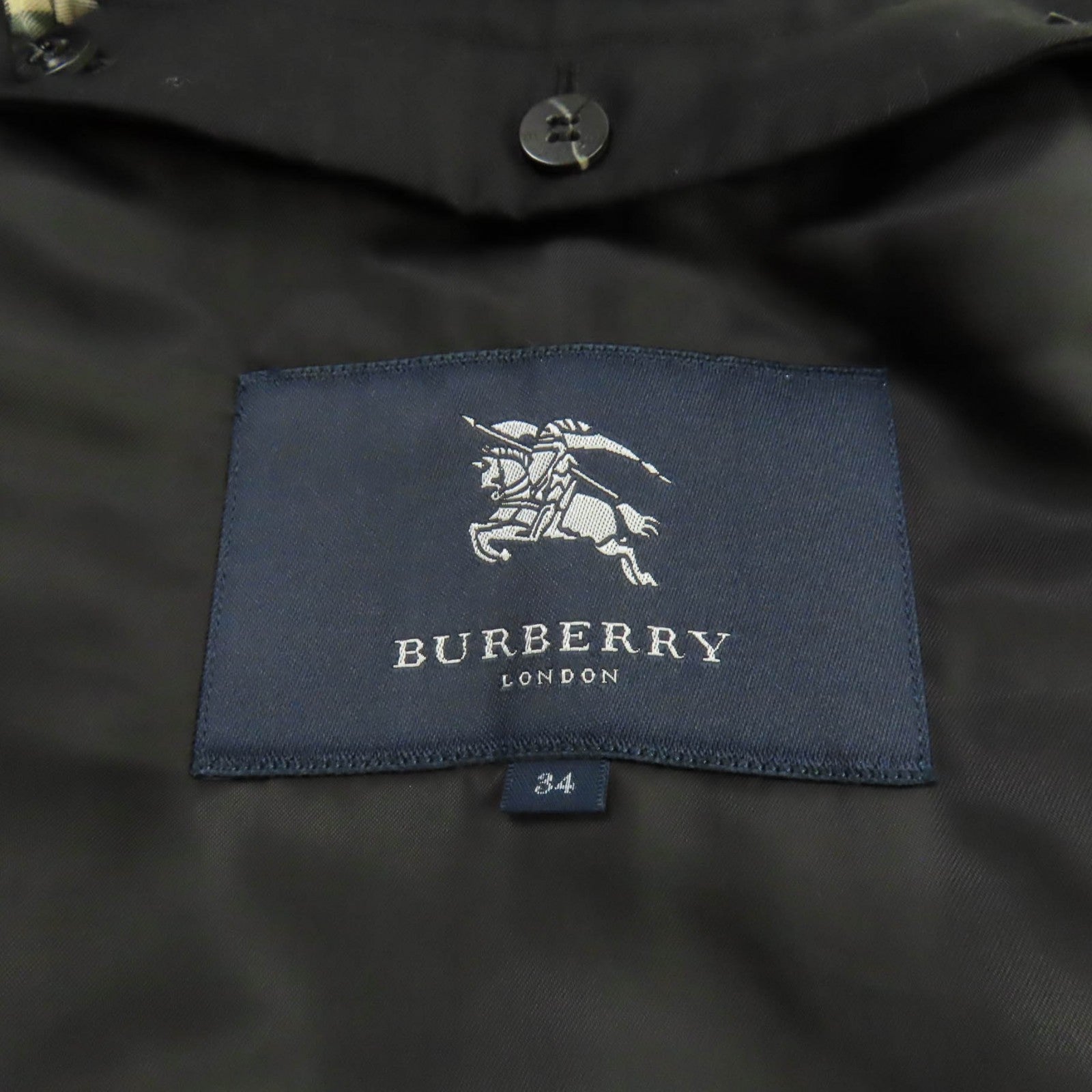 Burberry Cotton Leather Trench Coat Black 34