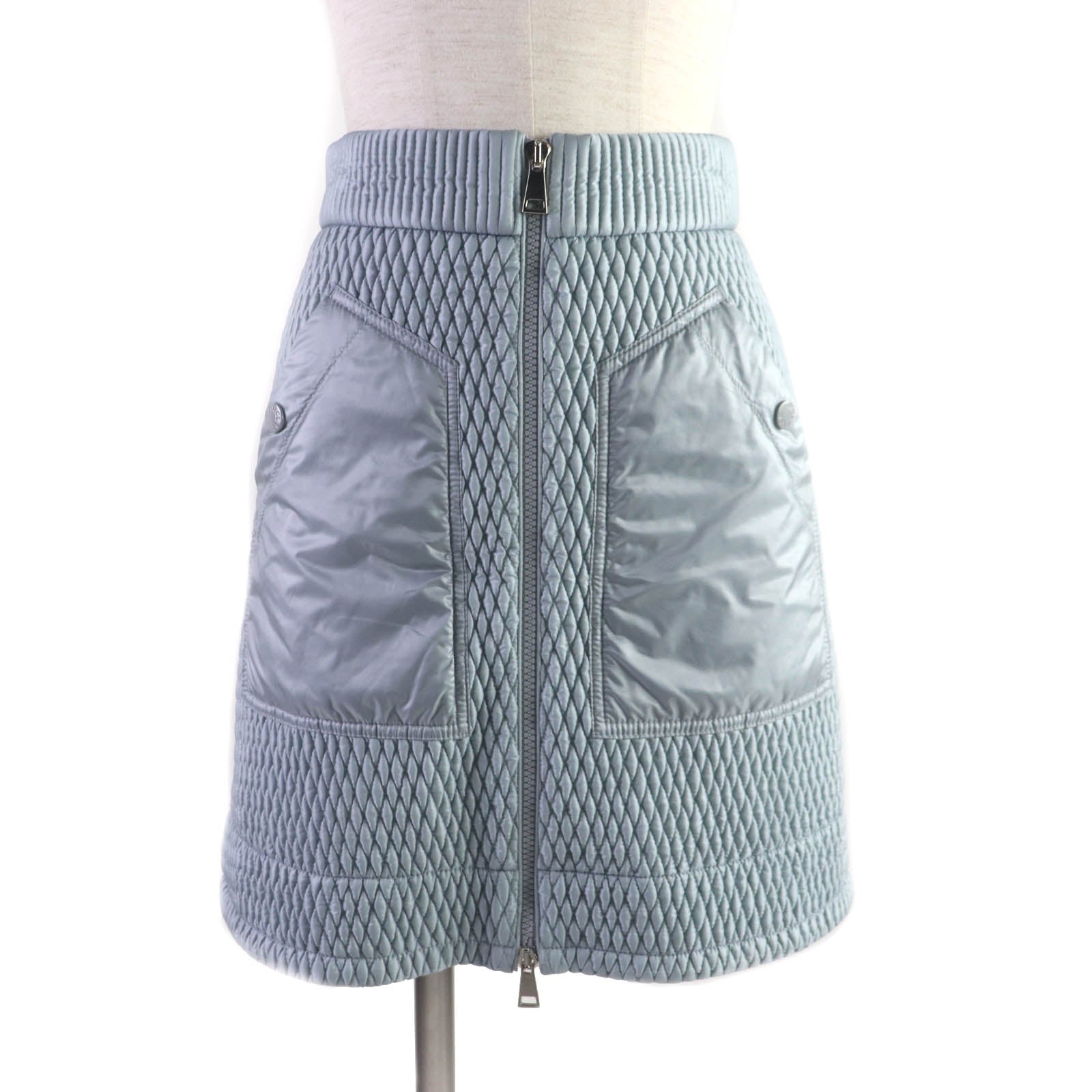 Moncler GONNA Nylon Skirt Light Blue Women