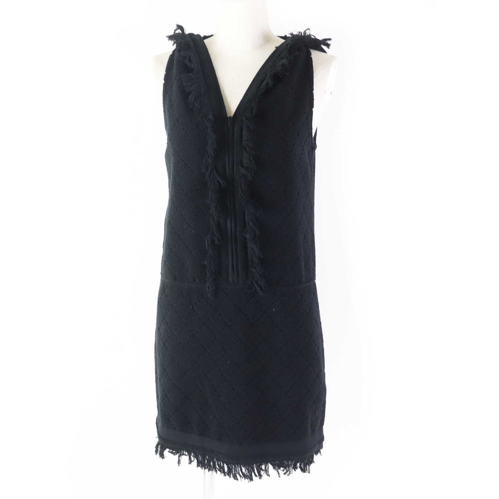 Chanel Cotton Hooded Sleeveless Dress Black