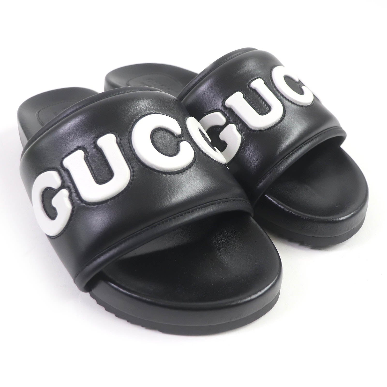 GUCCI Logo Slide Shower Sandals Black