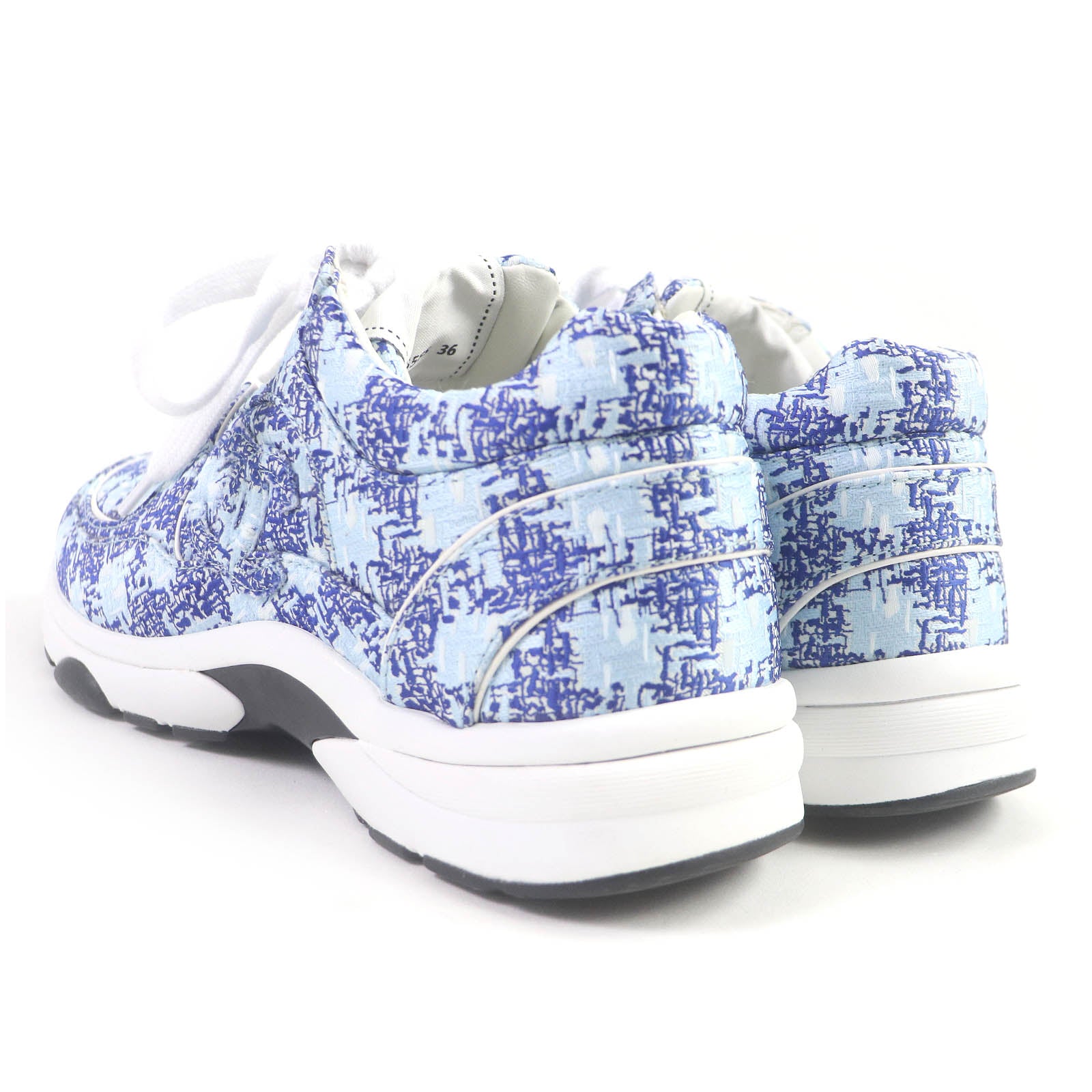 Chanel COCO Mark Fabric Sneakers Blue 36