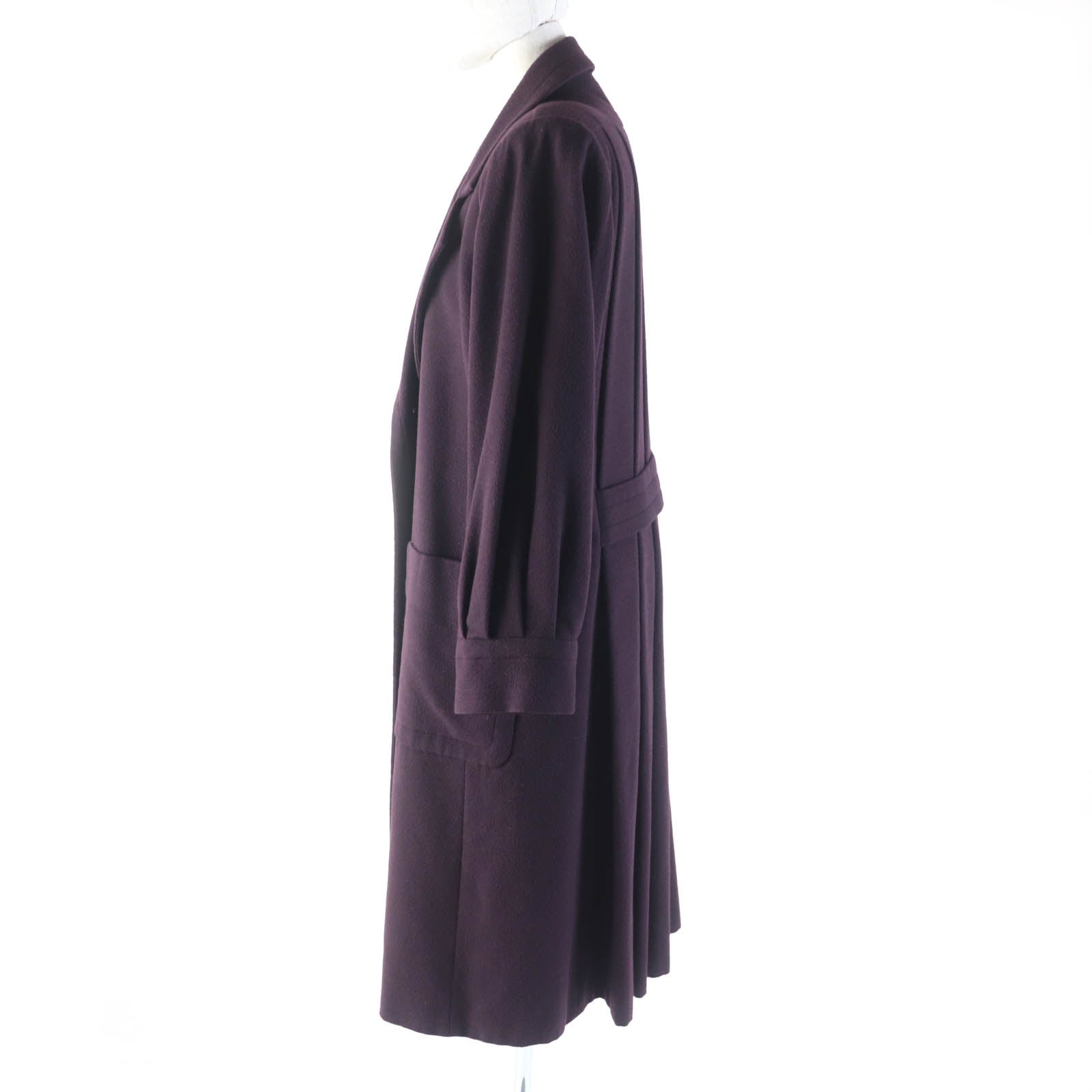 Yves Saint Laurent Wool Long Coat Purple M