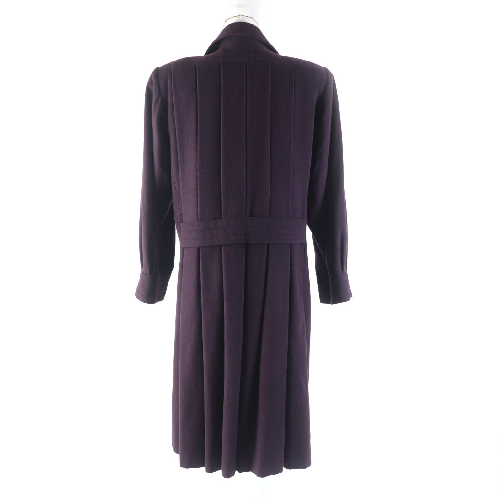 Yves Saint Laurent Wool Long Coat Purple M