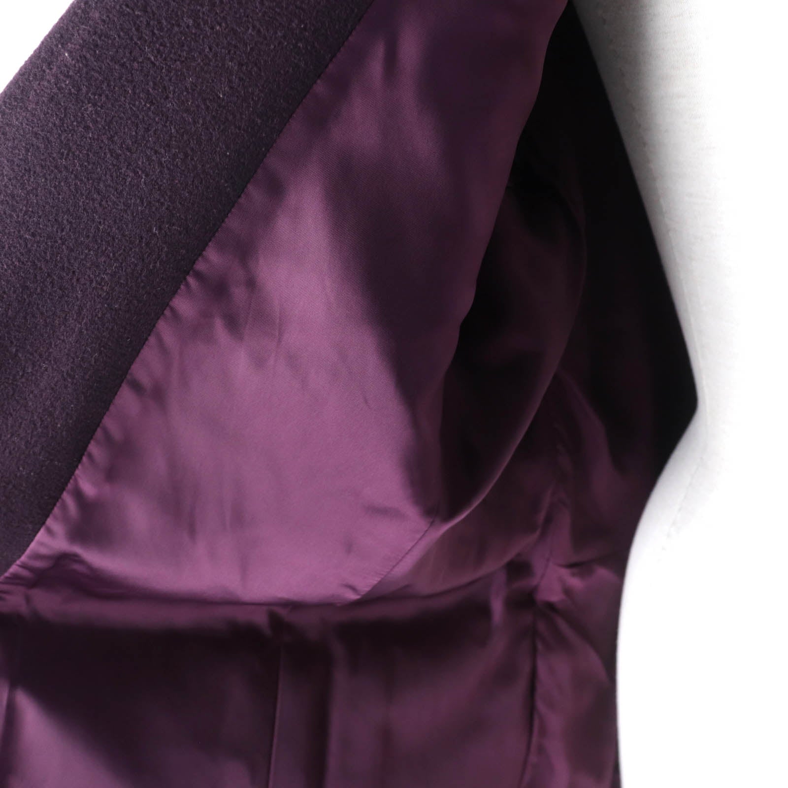 Yves Saint Laurent Wool Long Coat Purple M