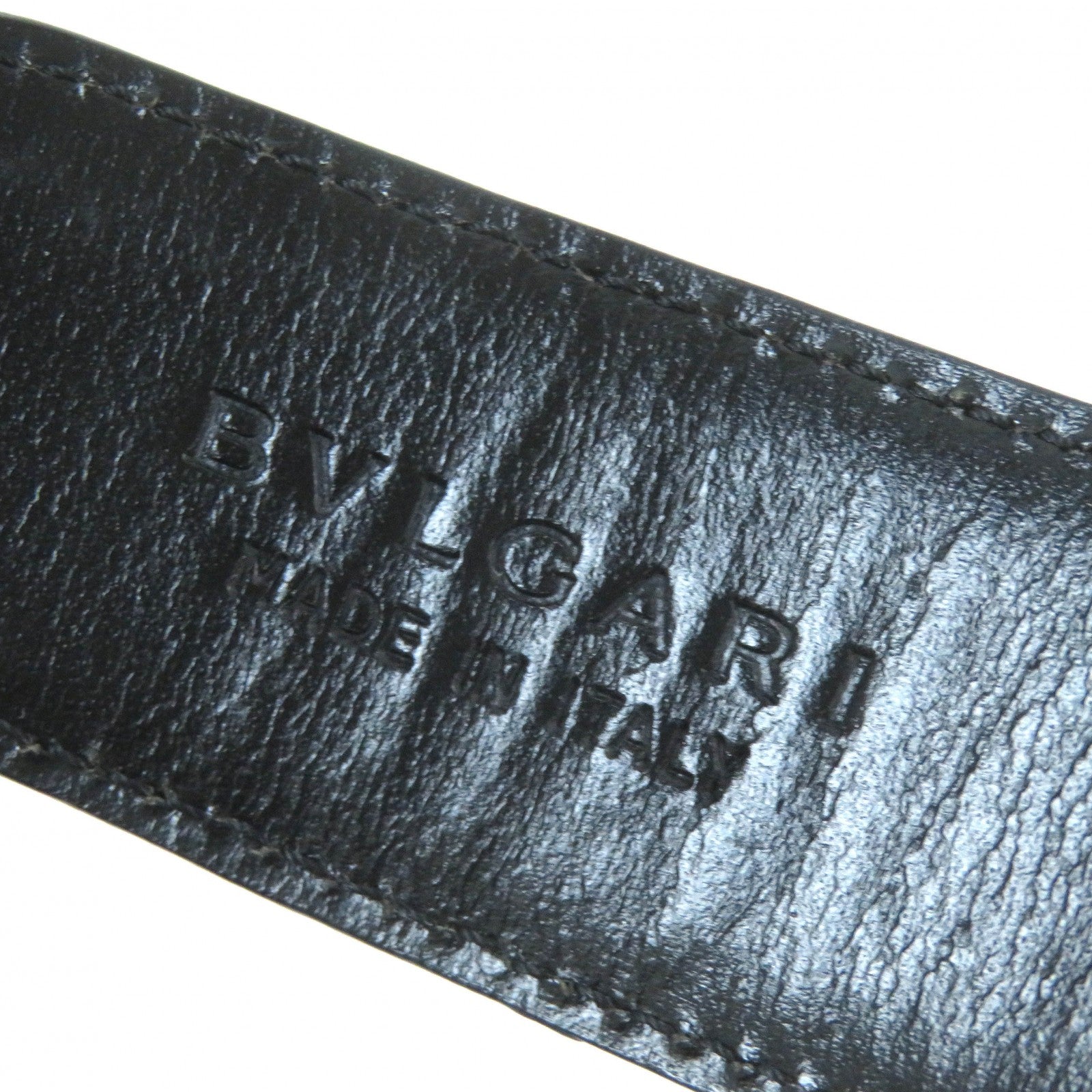 BVLGARI Leather Logo Buckle Belt Black