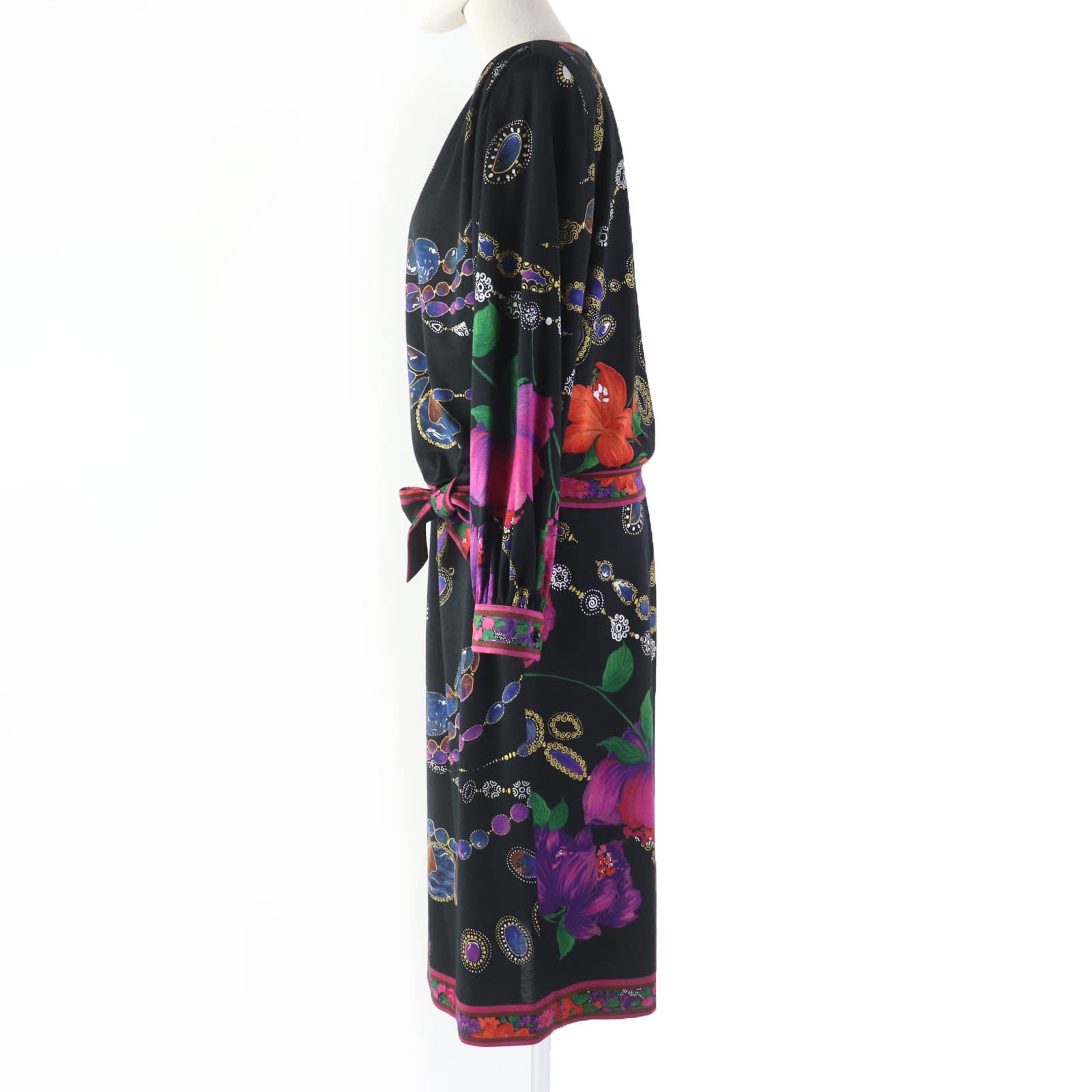 LEONARD FASHION Wool Silk Floral Top & Skirt Set