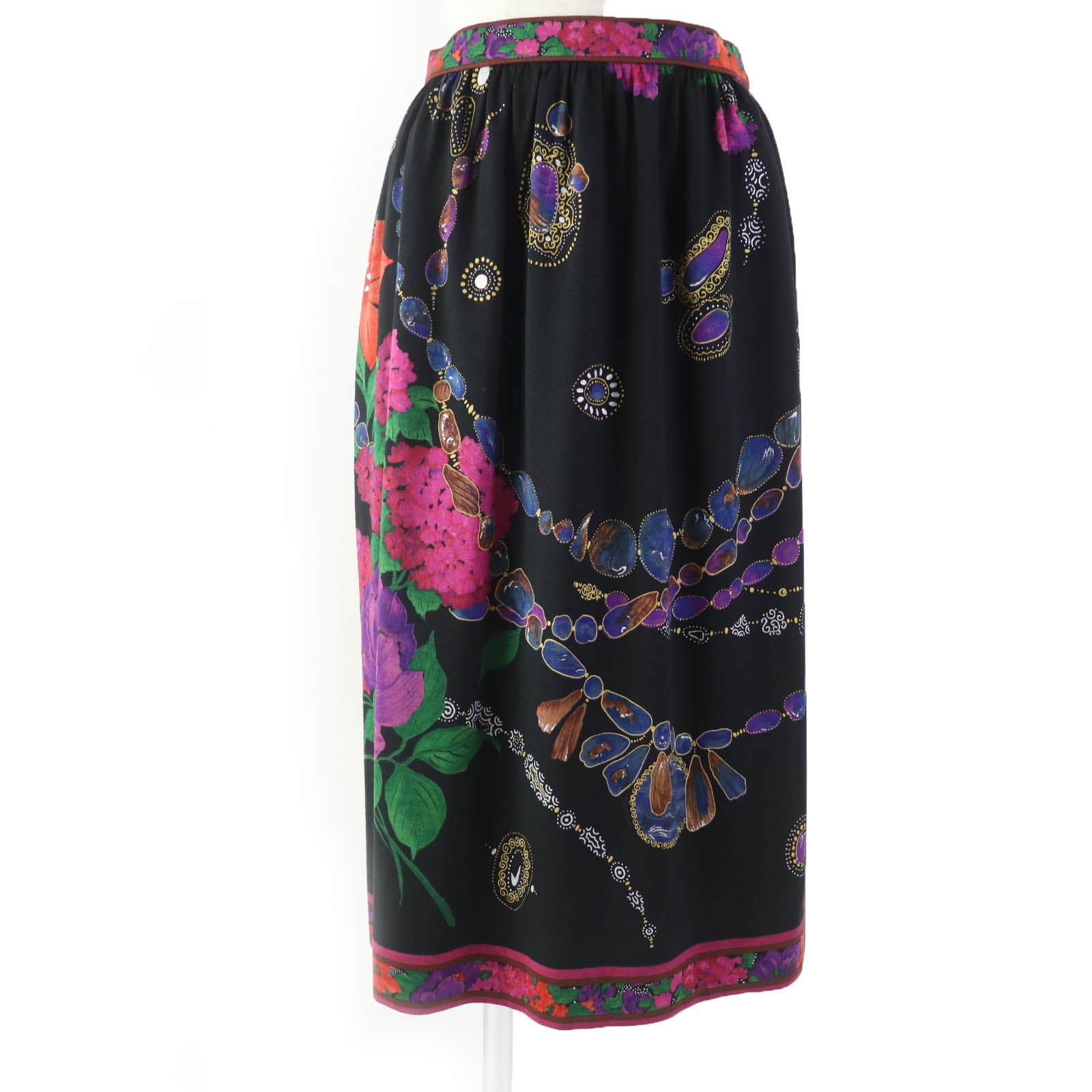 LEONARD FASHION Wool Silk Floral Top & Skirt Set