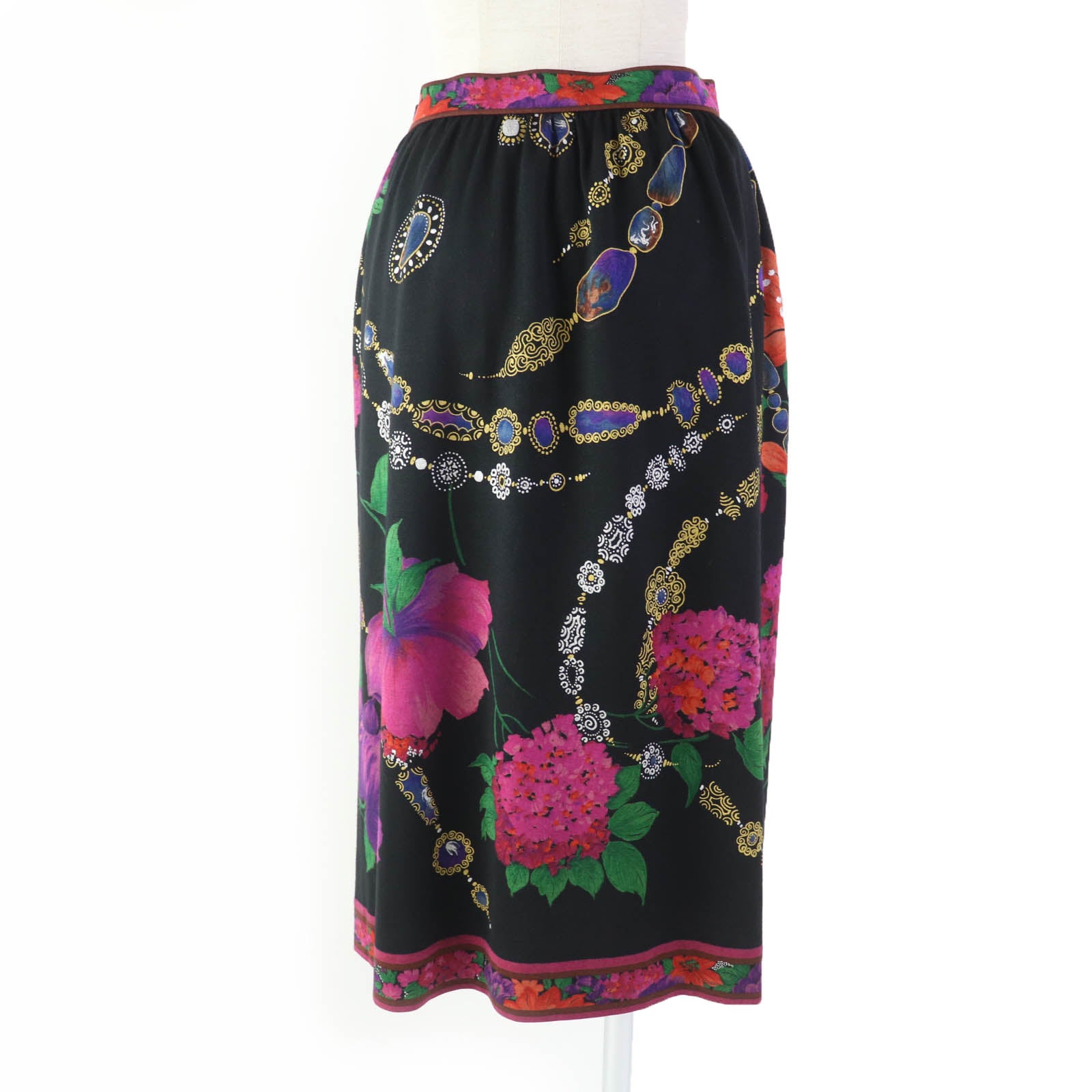 LEONARD FASHION Wool Silk Floral Top & Skirt Set