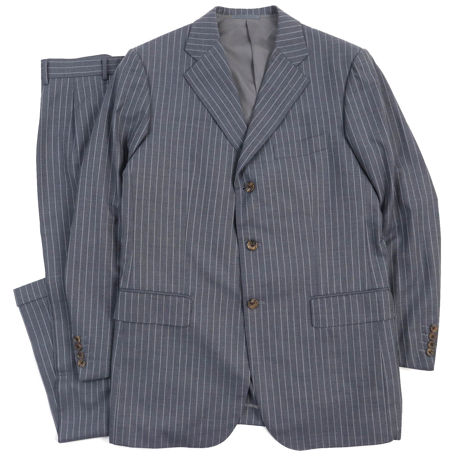 Burberry Wool Striped Suit Set Gray