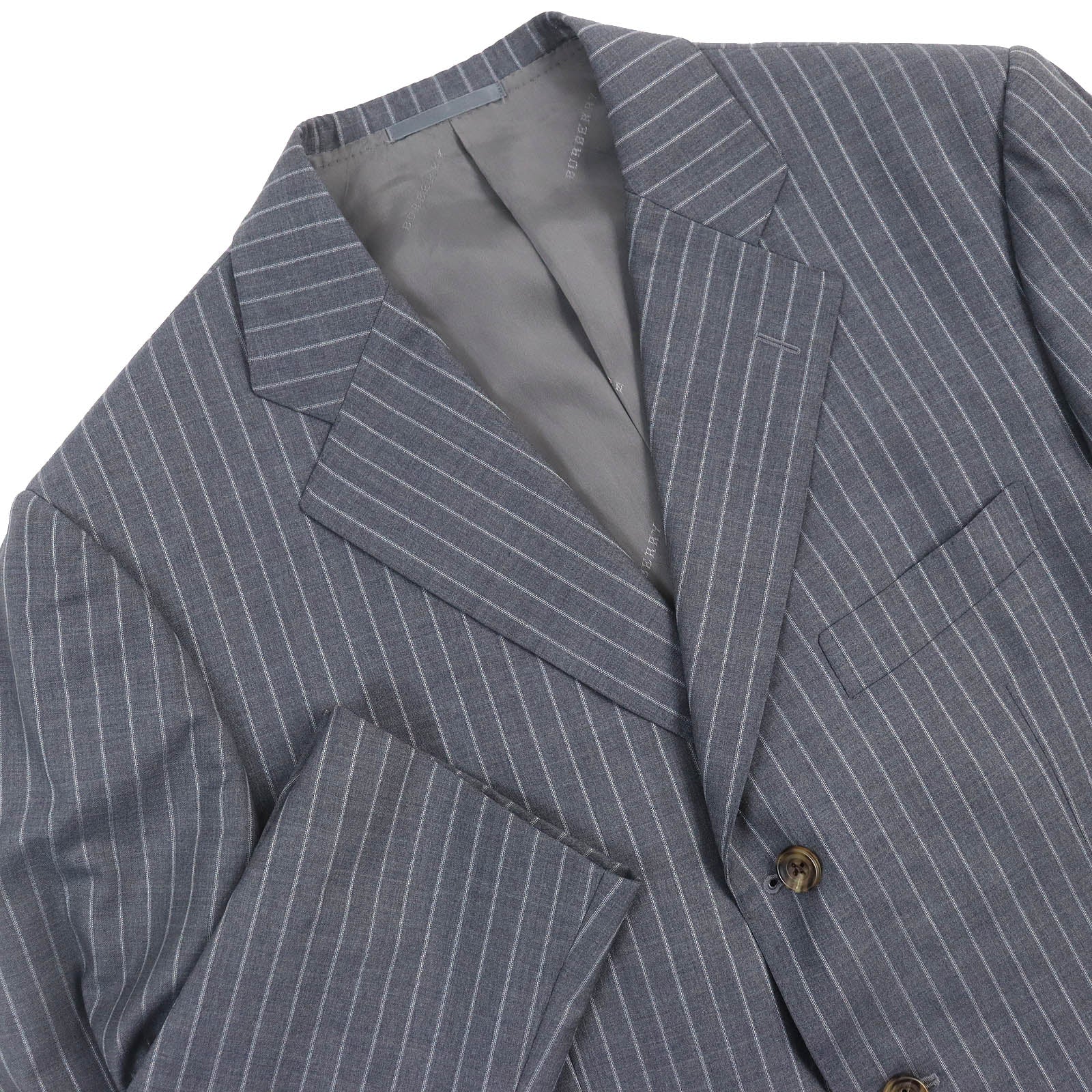 Burberry Wool Striped Suit Set Gray