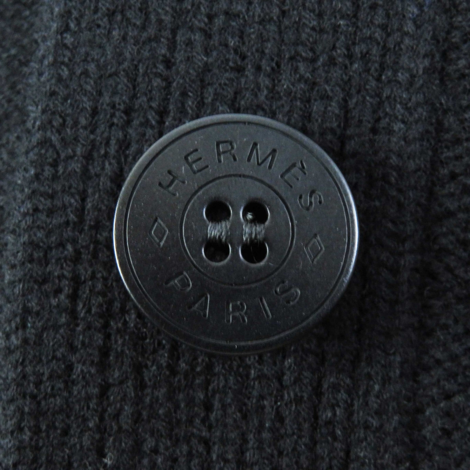 Hermes Wool Bias H Pattern Cardigan Black