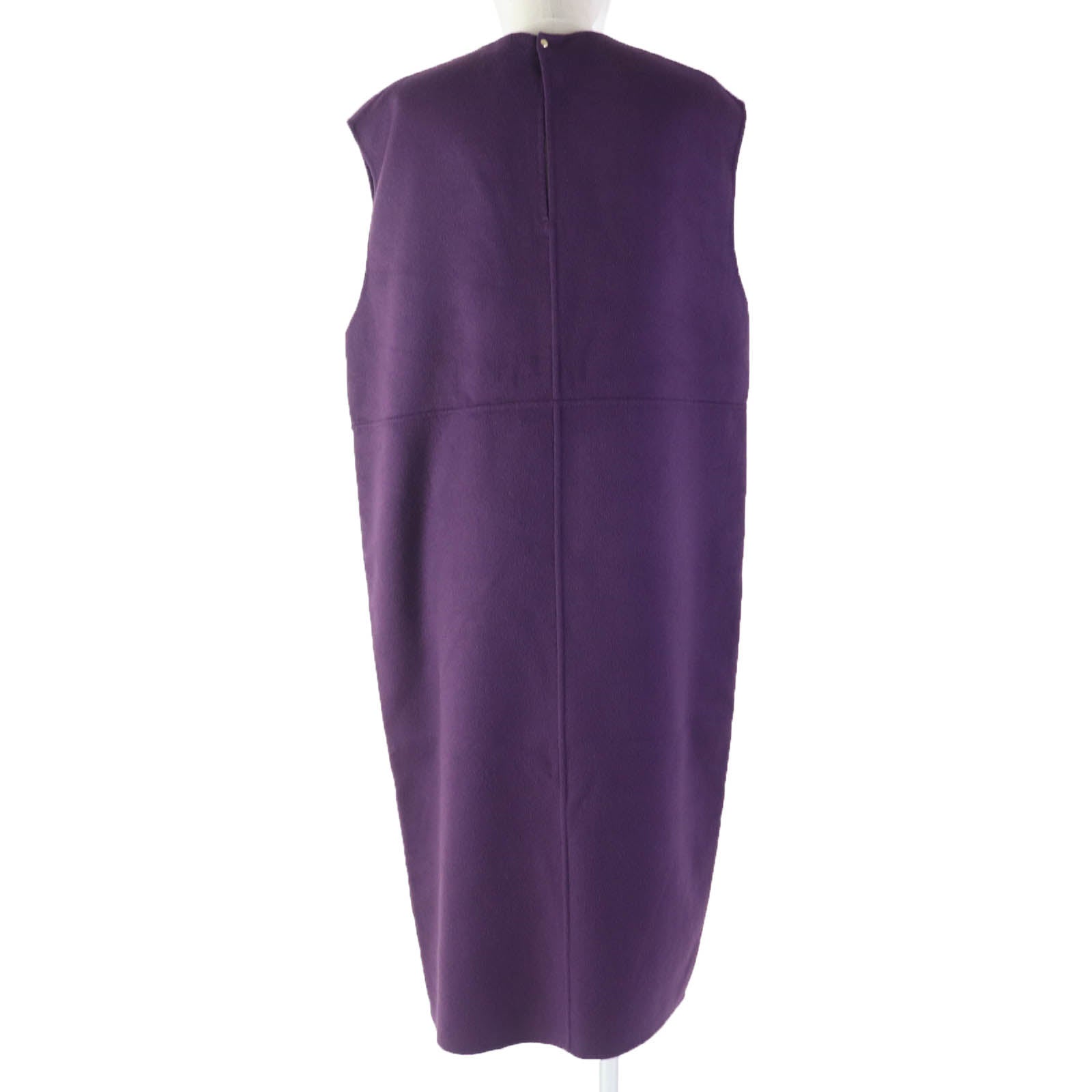 Wool Nylon Long Gilet Dress Purple 36