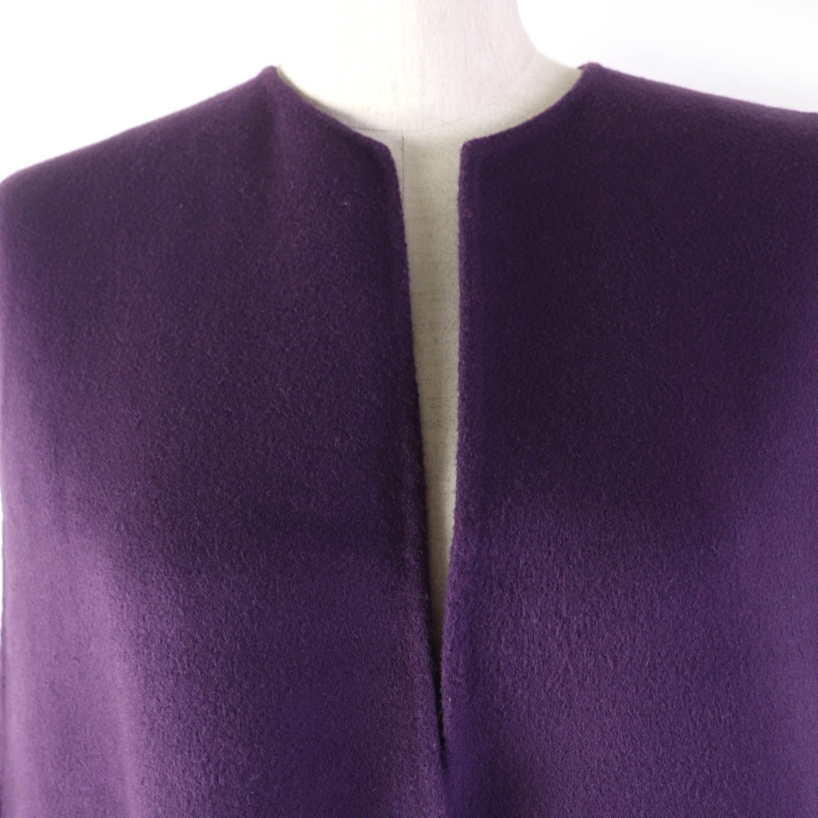 Wool Nylon Long Gilet Dress Purple 36