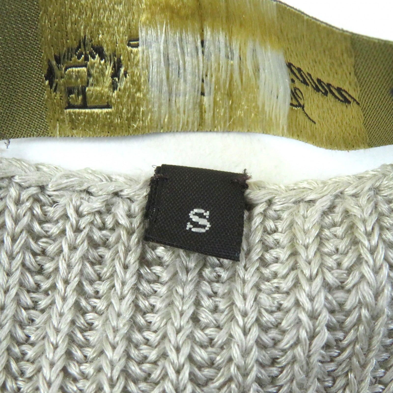 Loro Piana Linen Silk Knit Metal Logo Beige S