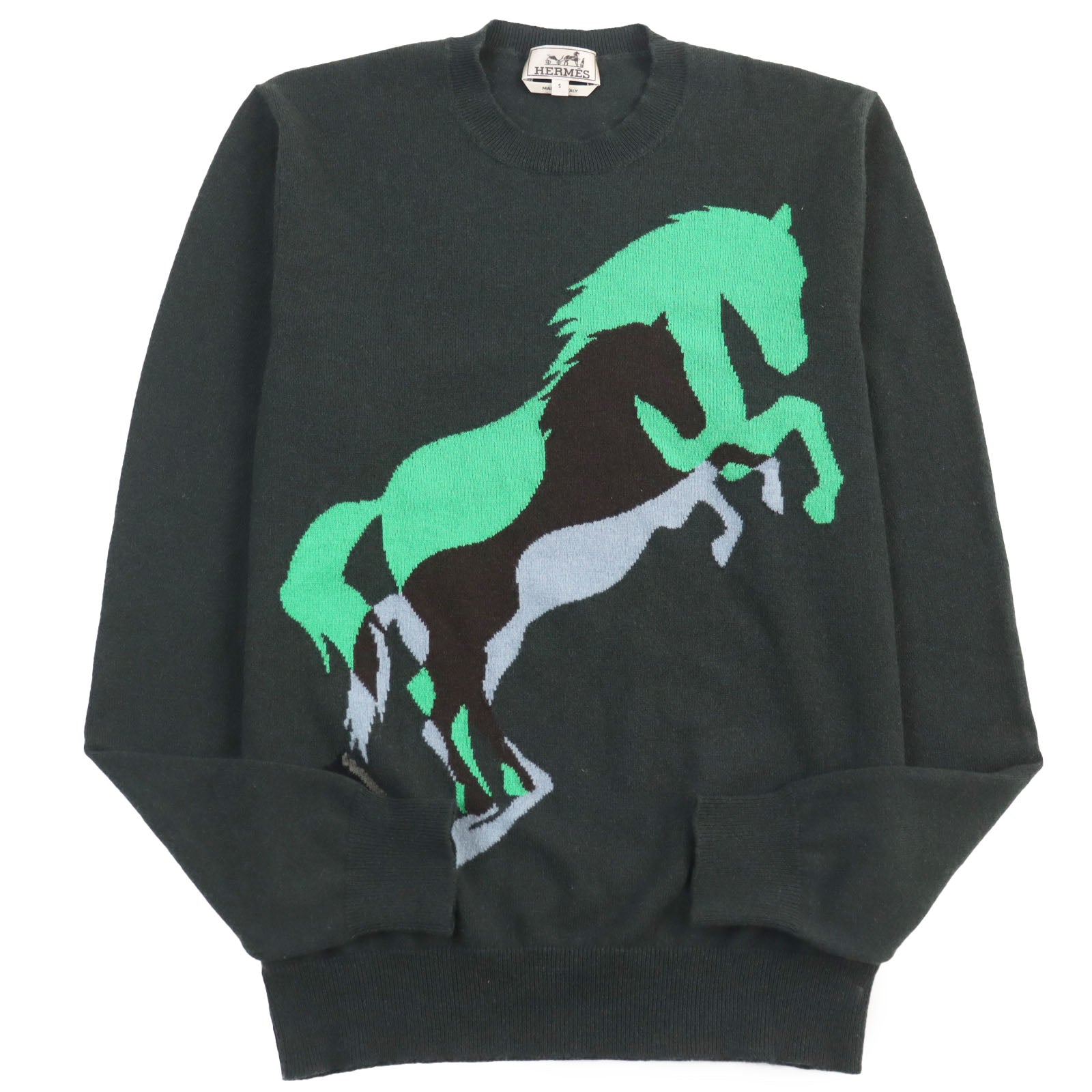 Hermes Cashmere Horse Print Sweater S