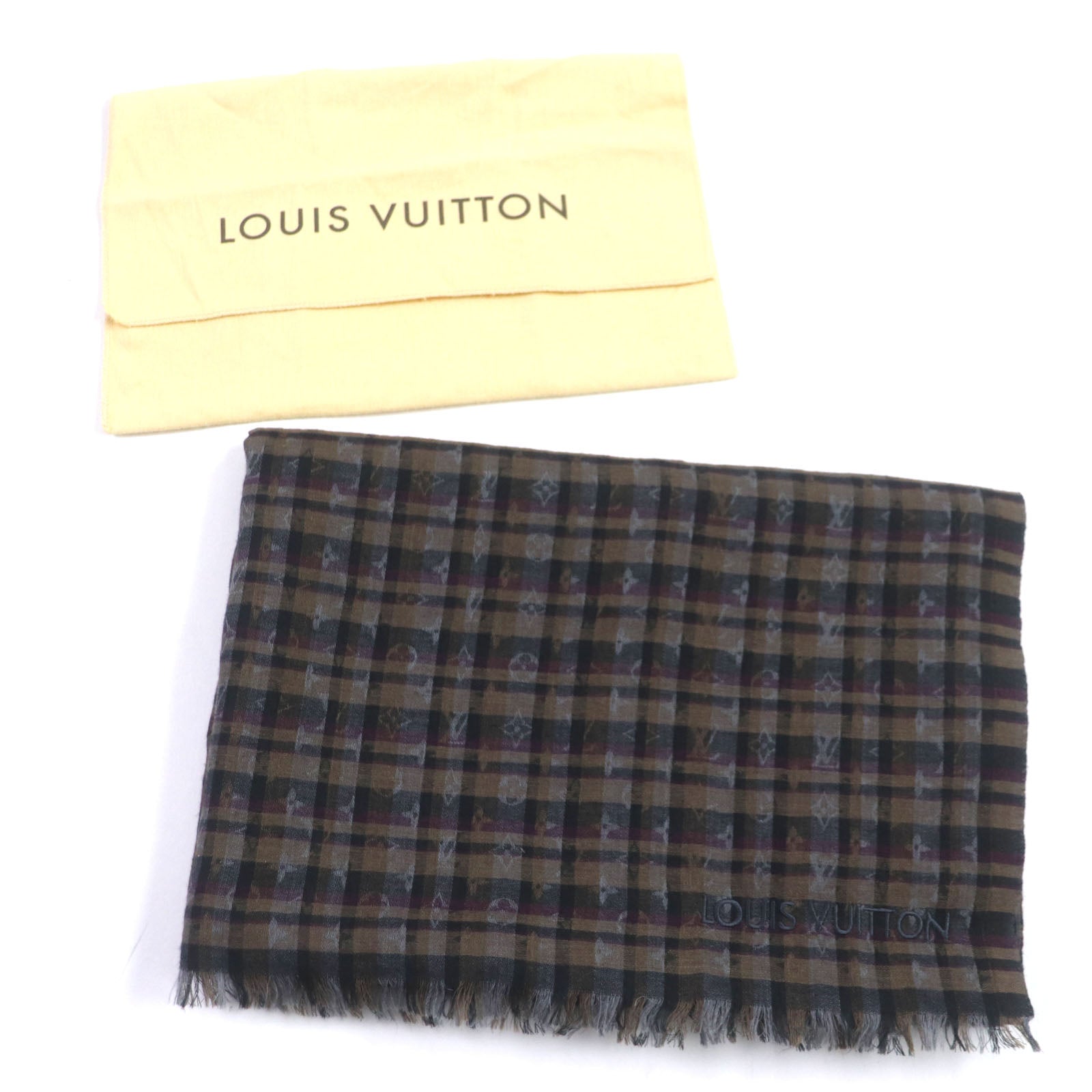 Louis Vuitton Monogram Wool Silk Scarf M74964