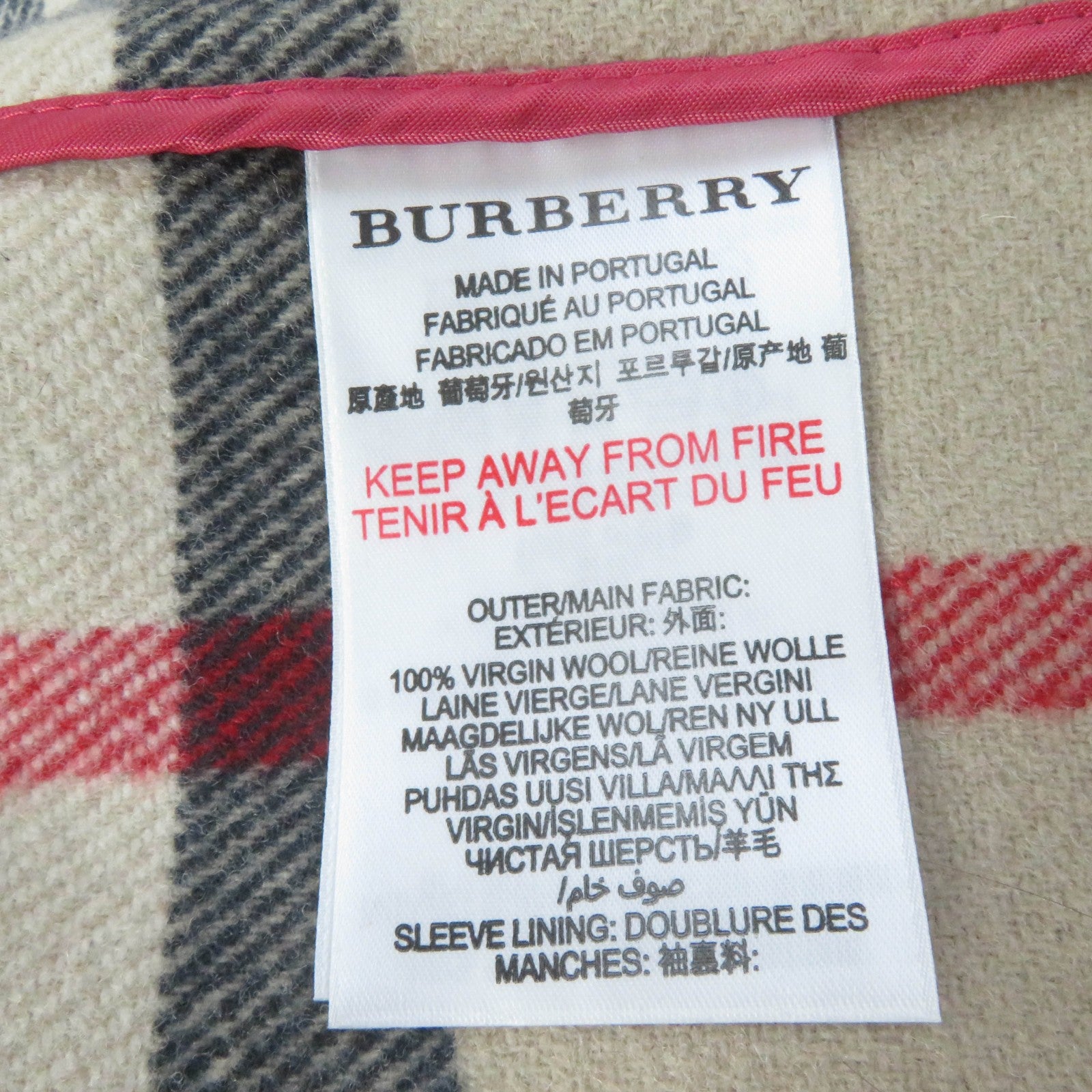 Burberry Wool Duffel Coat Pink 14Y