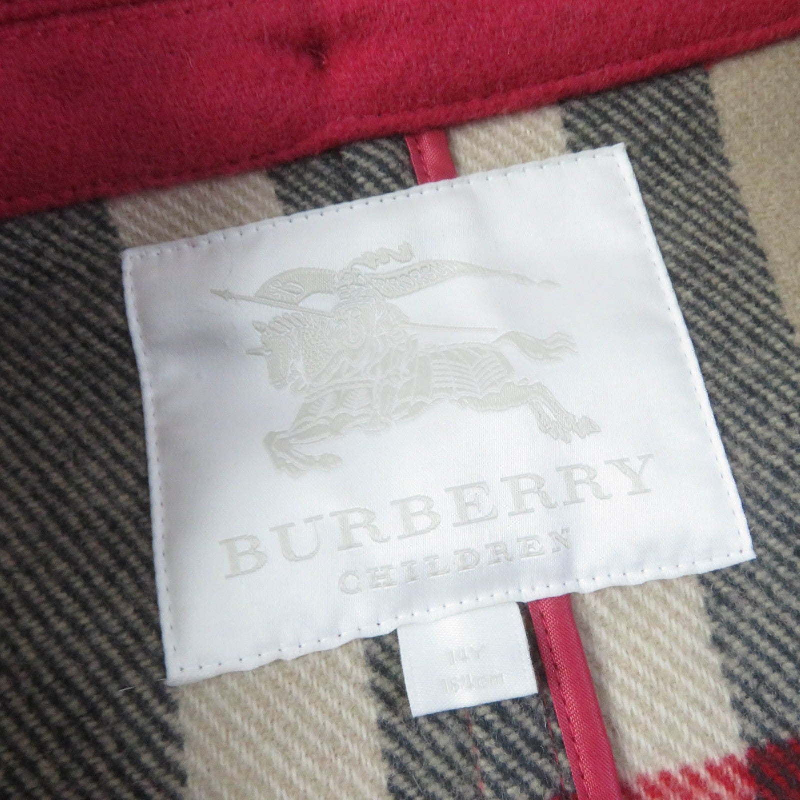 Burberry Wool Duffel Coat Pink 14Y