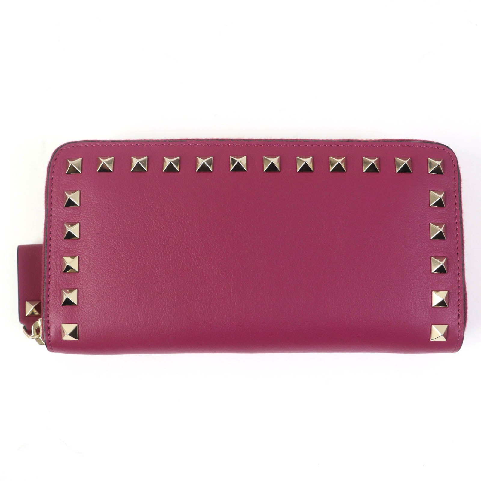 Valentino Garavani Zip Around Rock Studs Leather Purse