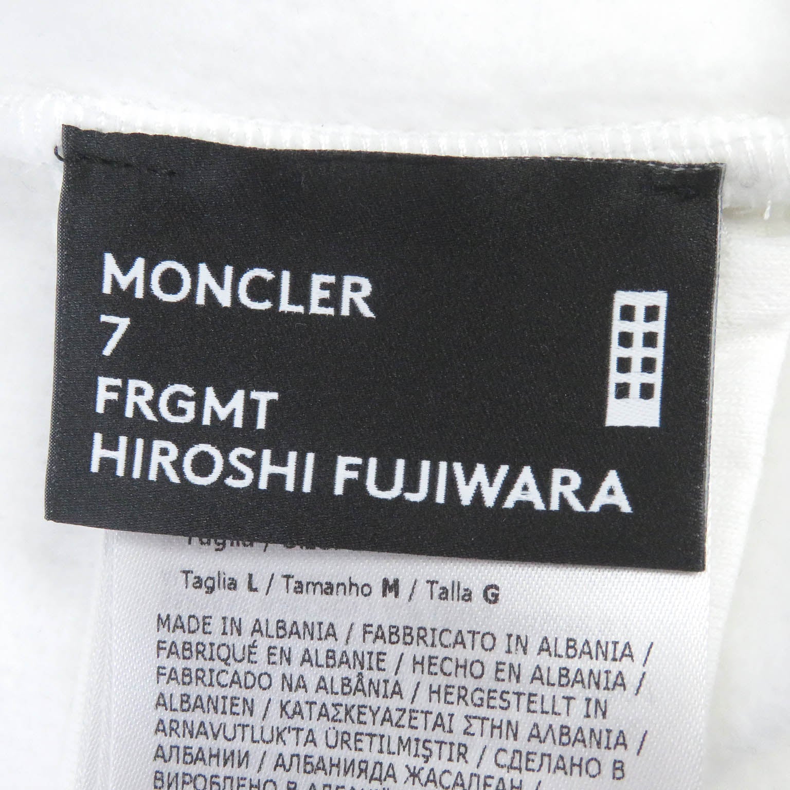 Moncler Genius Fragment Logo Patch Hoodie White L