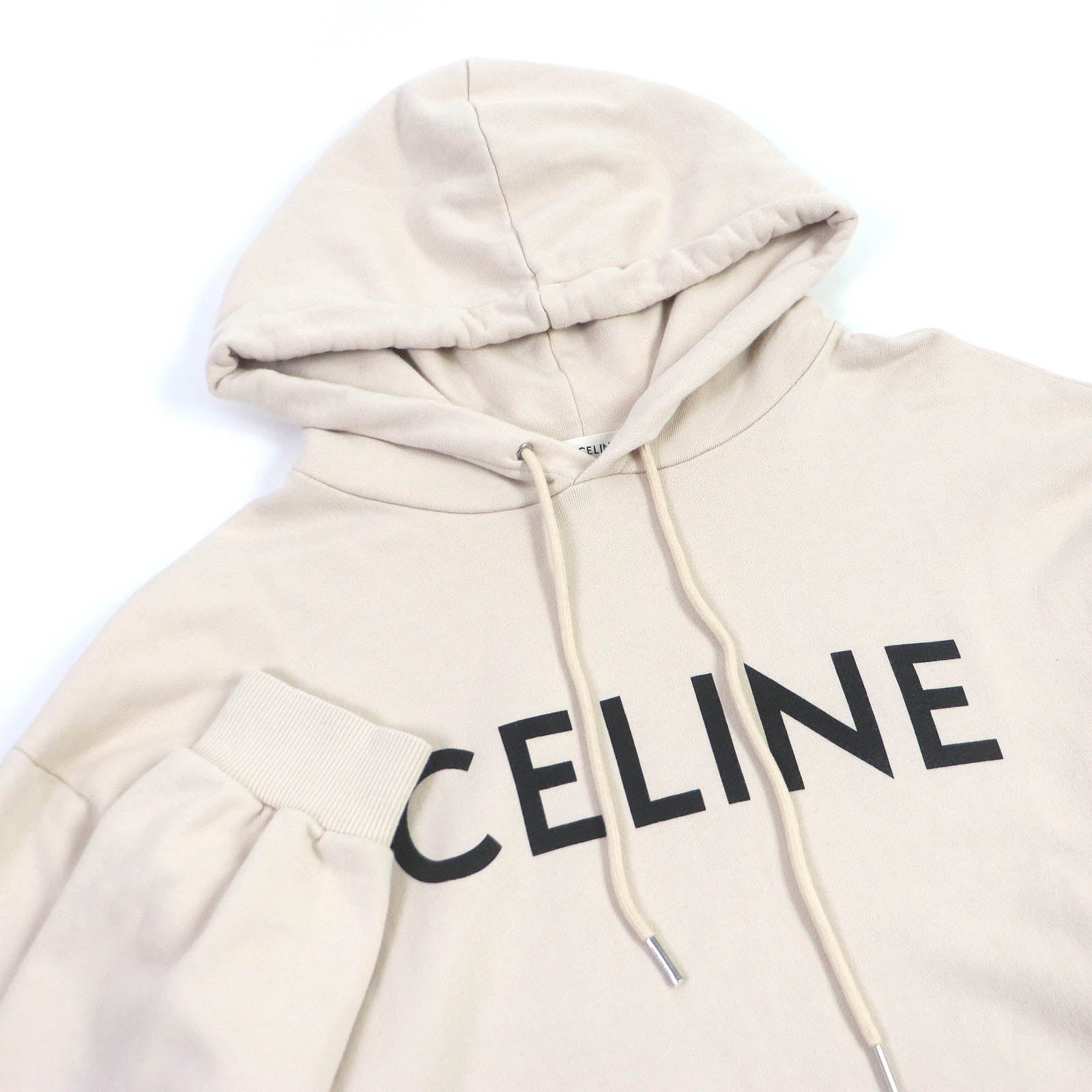 Celine Cotton Logo Print Loose Hoodie Sweatshirt