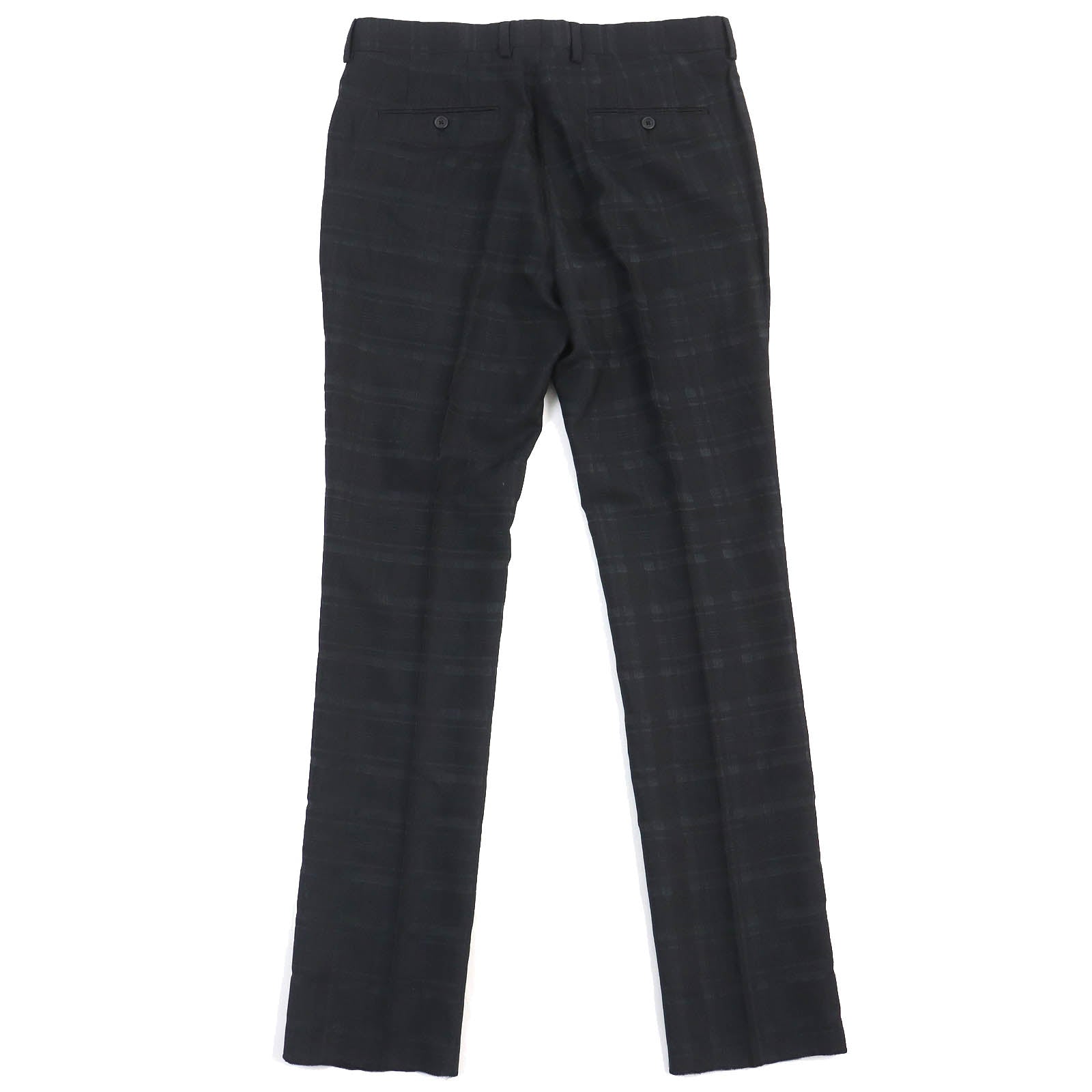 Fendi Wool Silk Check Pattern Slacks Pants