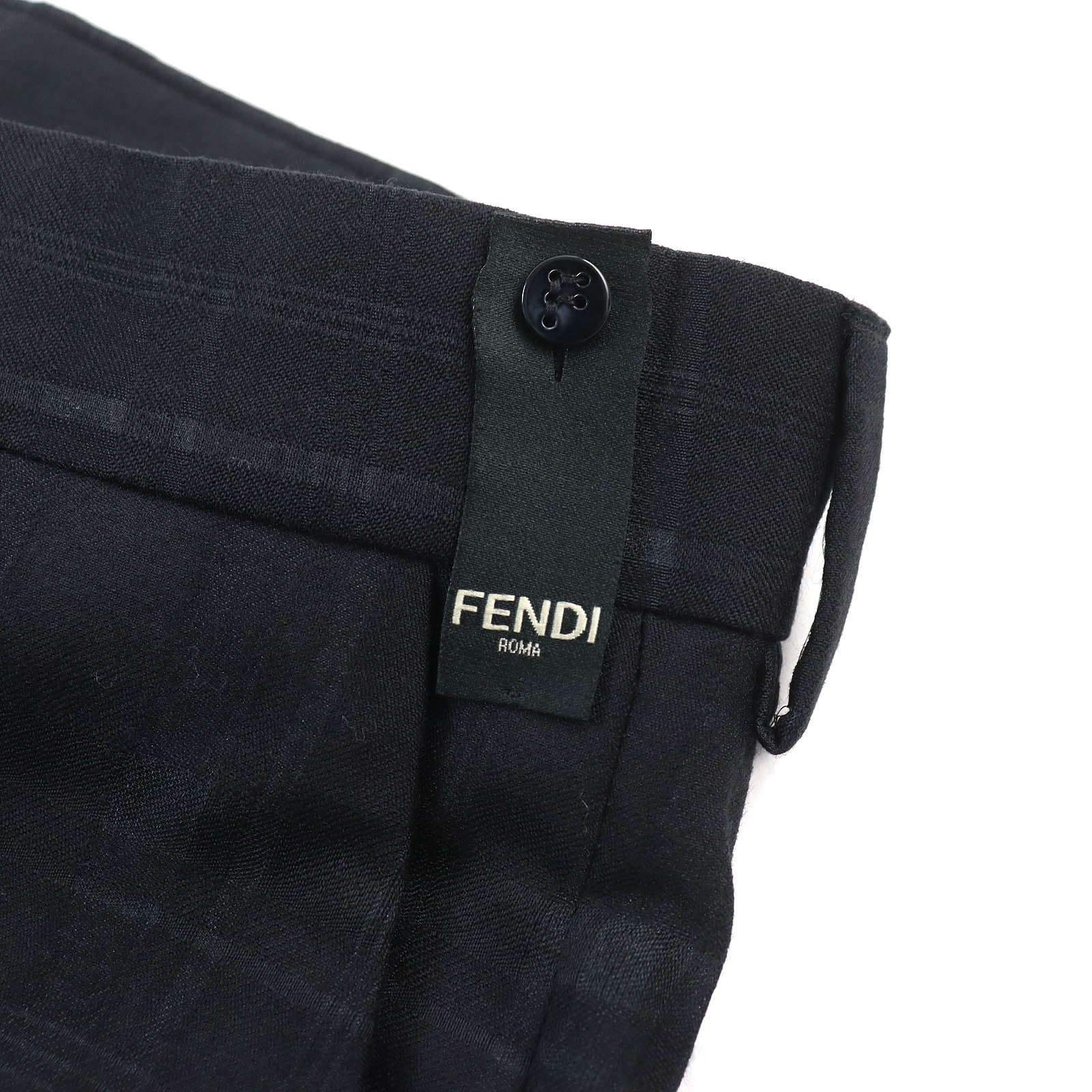 Fendi Wool Silk Check Pattern Slacks Pants