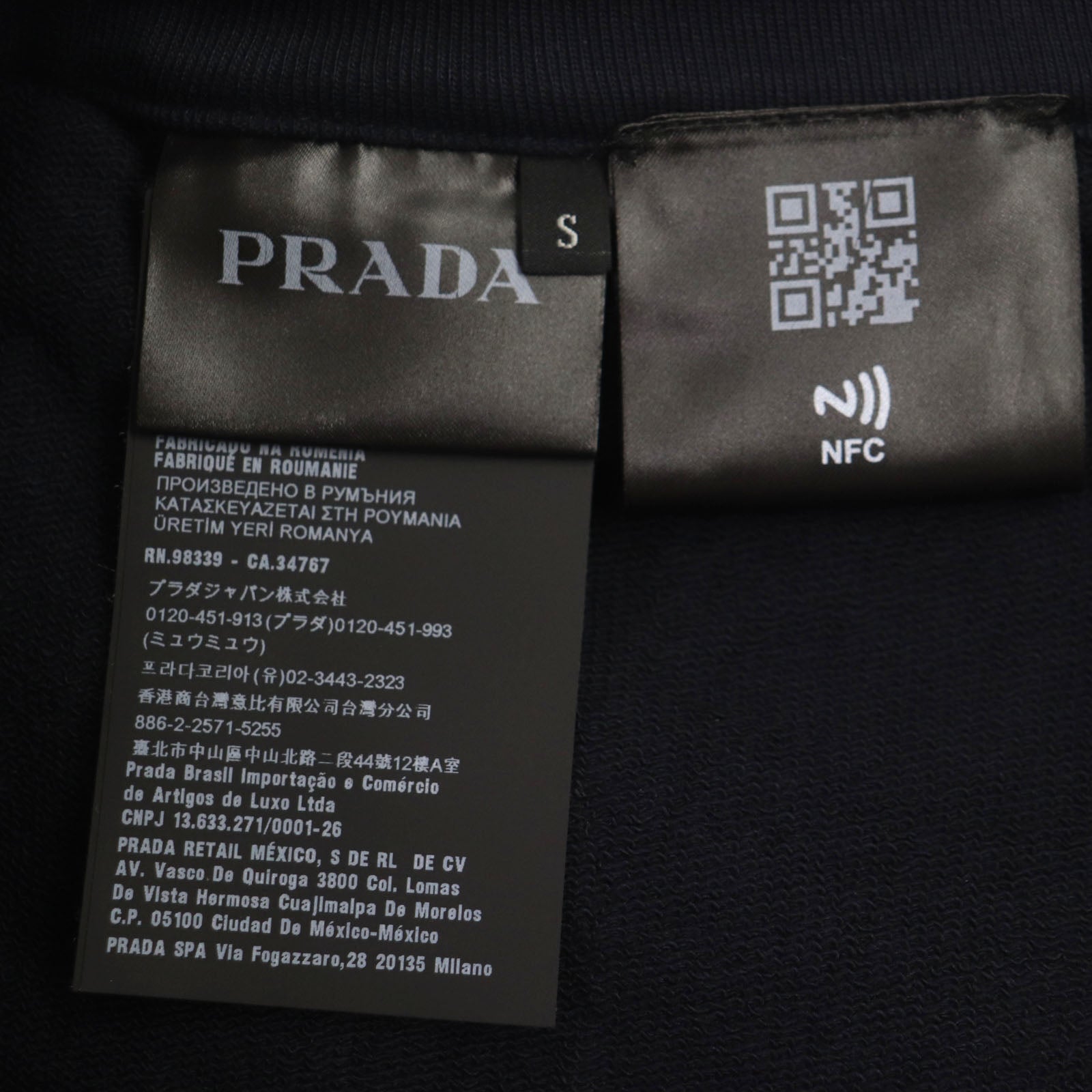 Prada Bermuda Cotton Logo Shorts Navy S