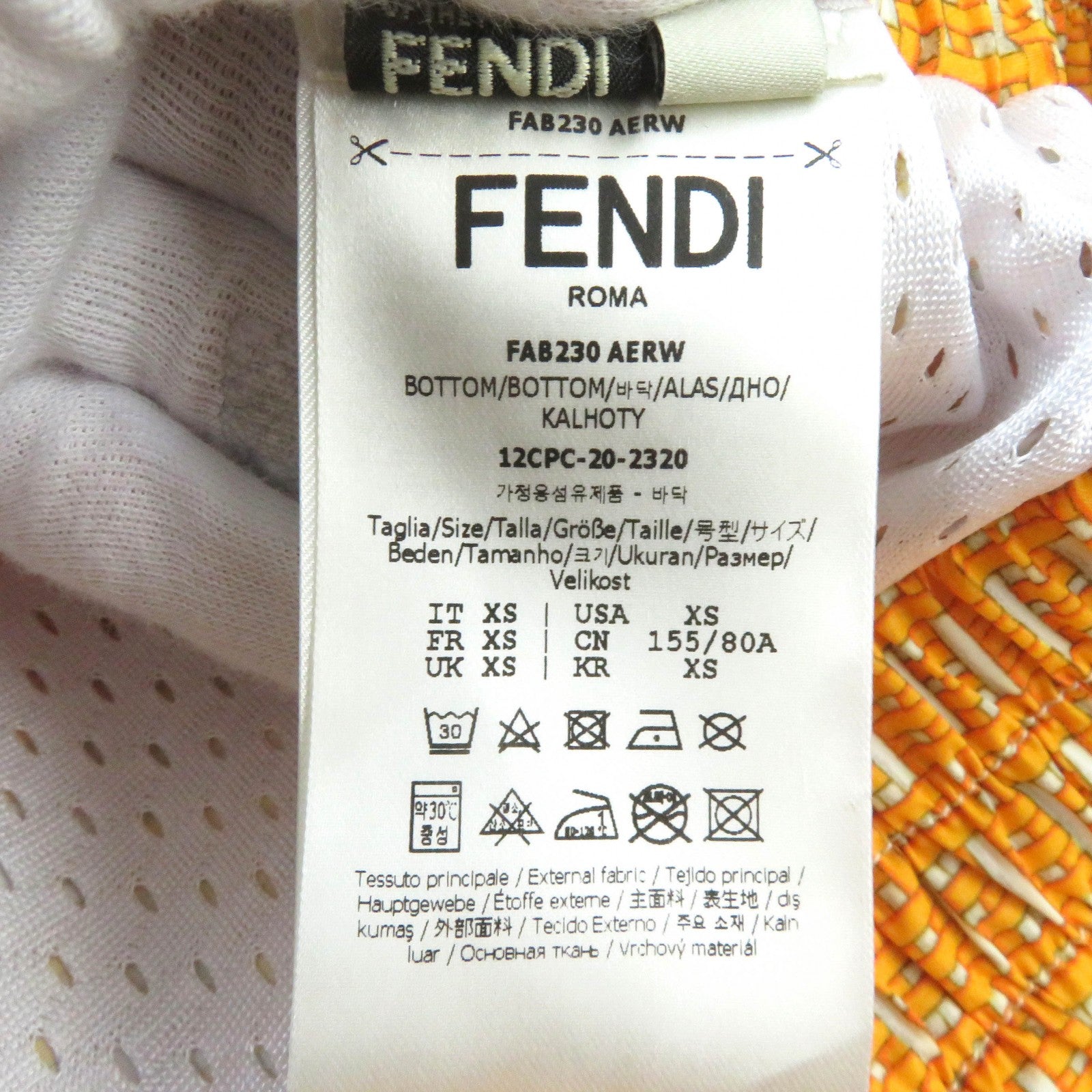 Fendi FF Logo Swim Shorts Yellow XS