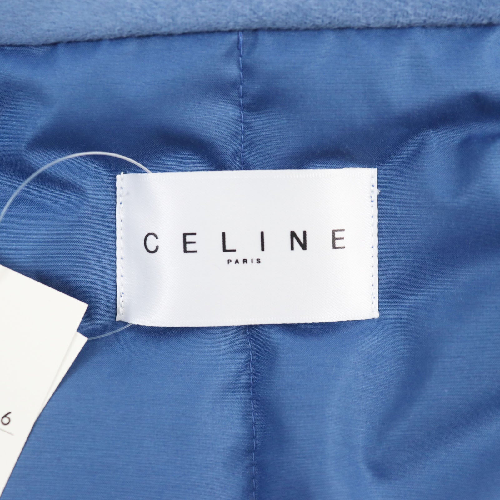 Celine Paisley Logo Down Vest Blue