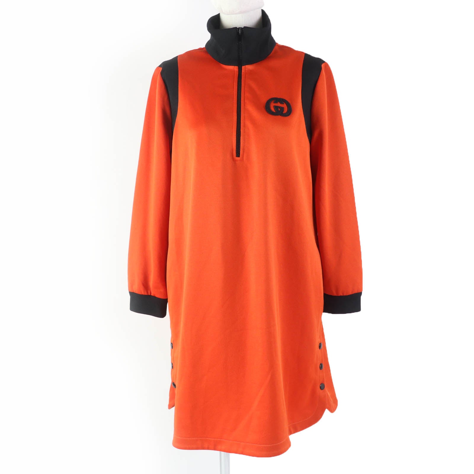 GUCCI GG Logo Sweatshirt Dress Orange Black S