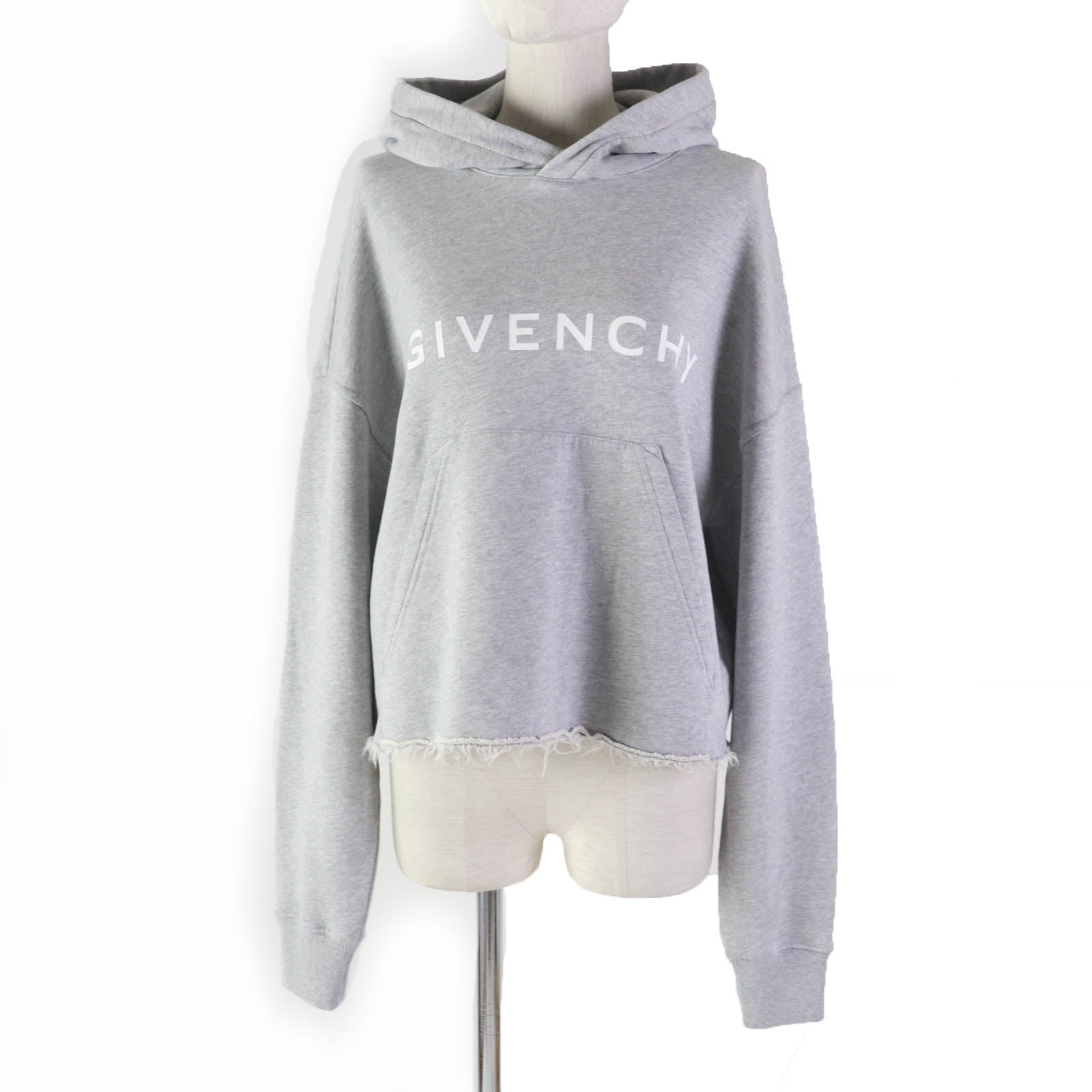 Givenchy Cotton Logo Cropped Hoodie Sweatshirt