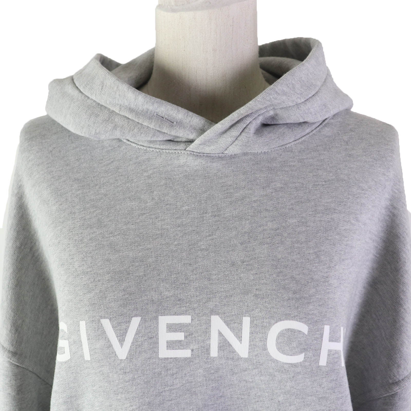 Givenchy Cotton Logo Cropped Hoodie Sweatshirt