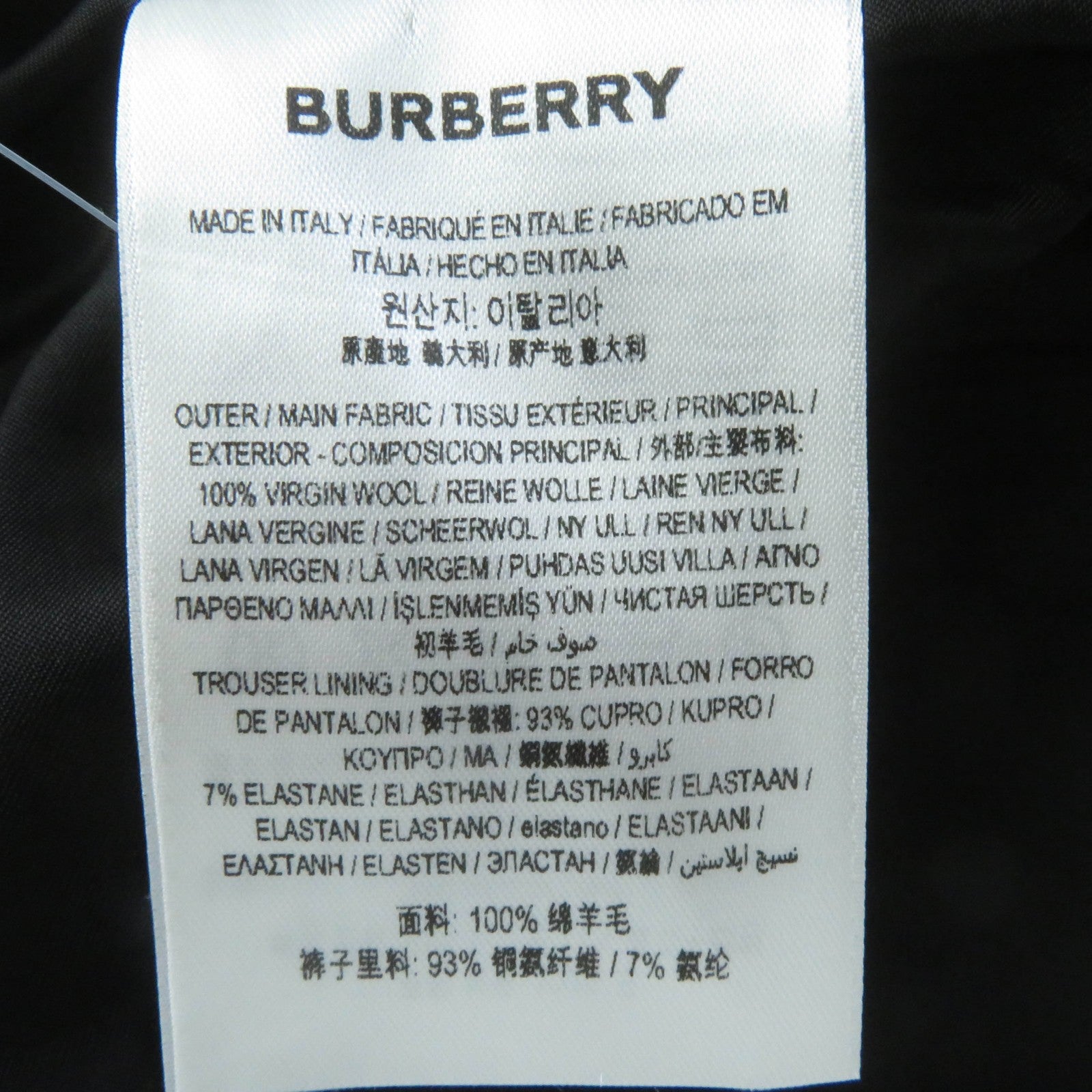 Burberry Wool Cupra Press Pants Black 38