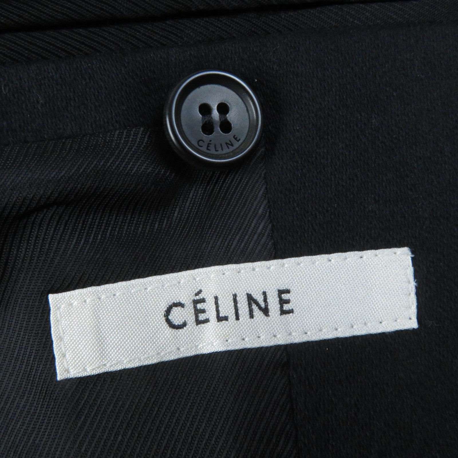 Celine Phoebe Crombie Coat Black 36