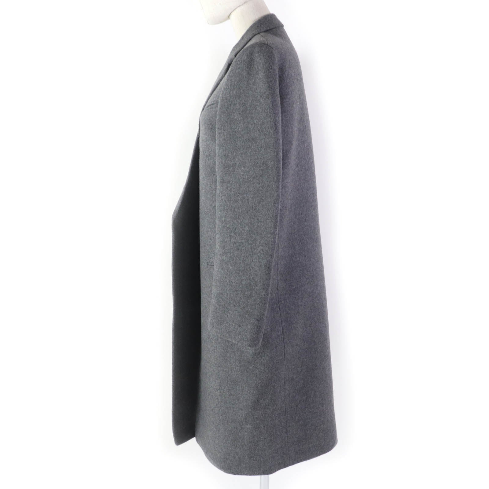 Celine Wool Nylon Crombie Coat Gray 36 Women