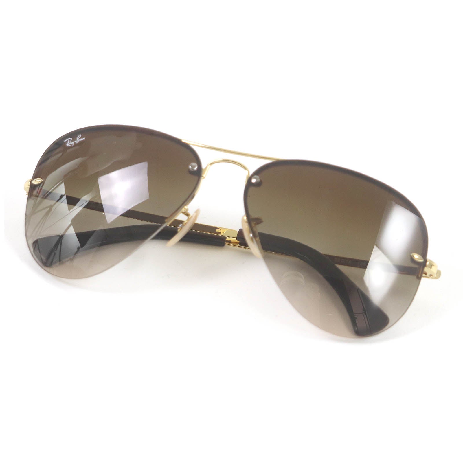 Ray-Ban RB3449 Aviator Sunglasses Gold Brown