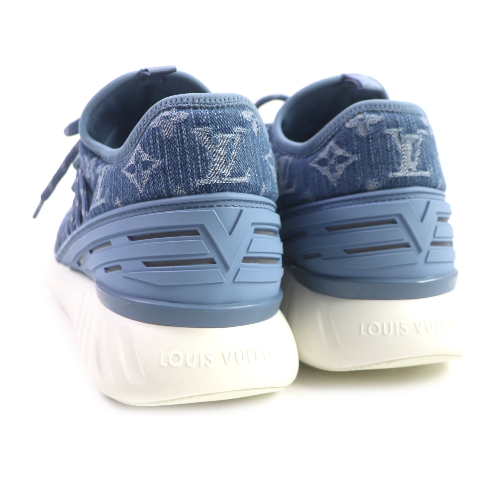 Louis Vuitton Monogram Denim Sneakers Blue 6.5