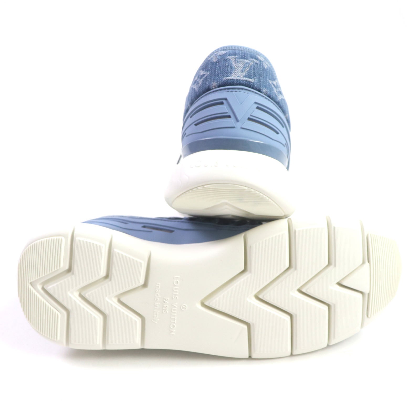 Louis Vuitton Monogram Denim Sneakers Blue 6.5