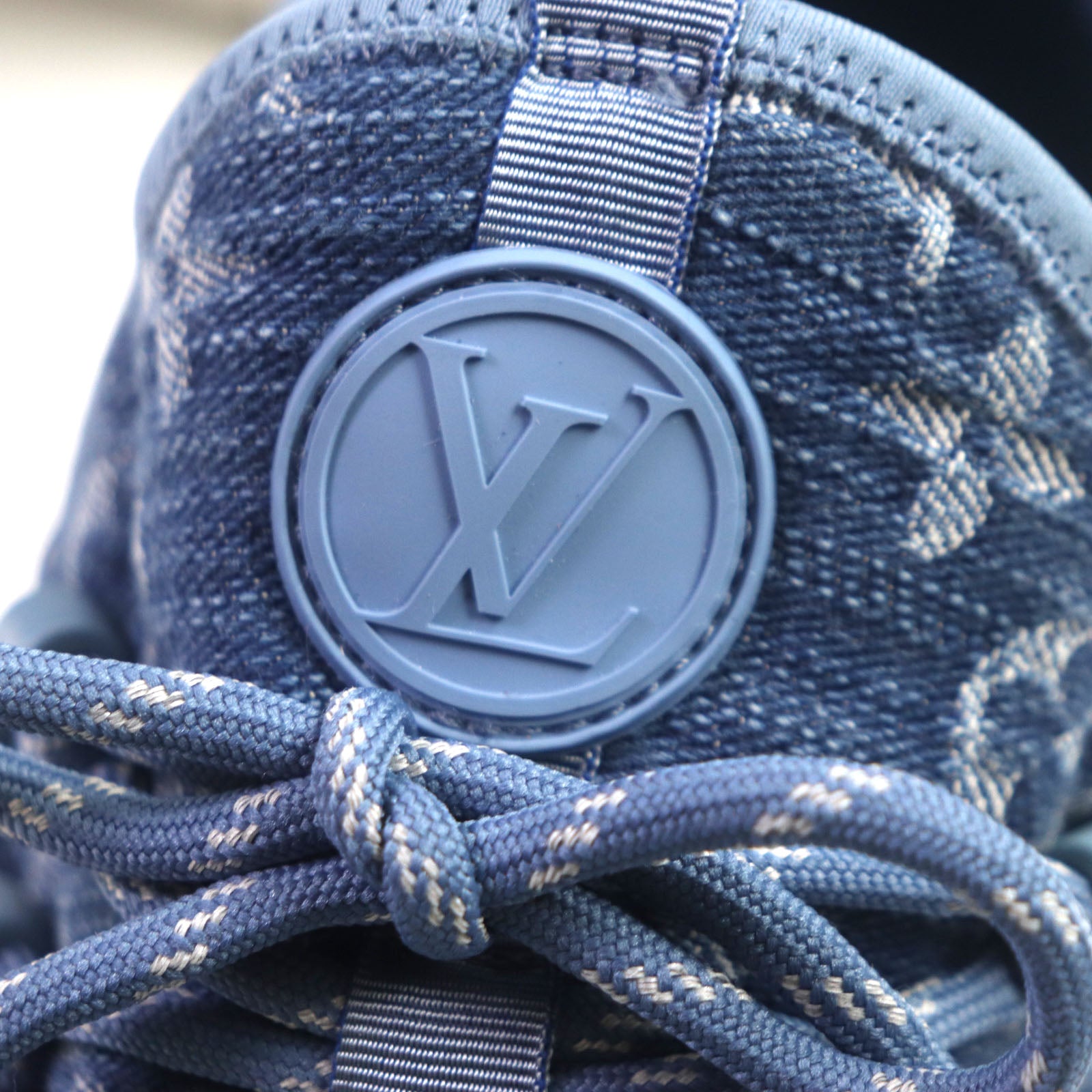 Louis Vuitton Monogram Denim Sneakers Blue 6.5