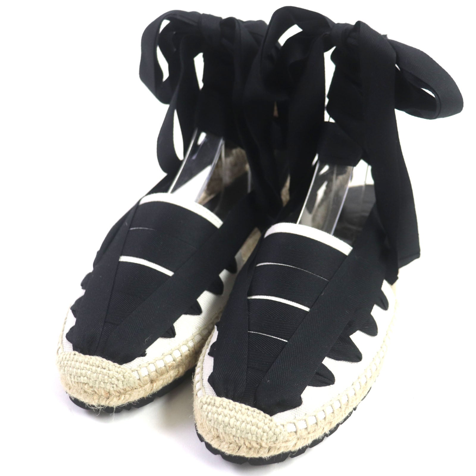 LOEWE Espadrille Lace-up Shoes Canvas 42