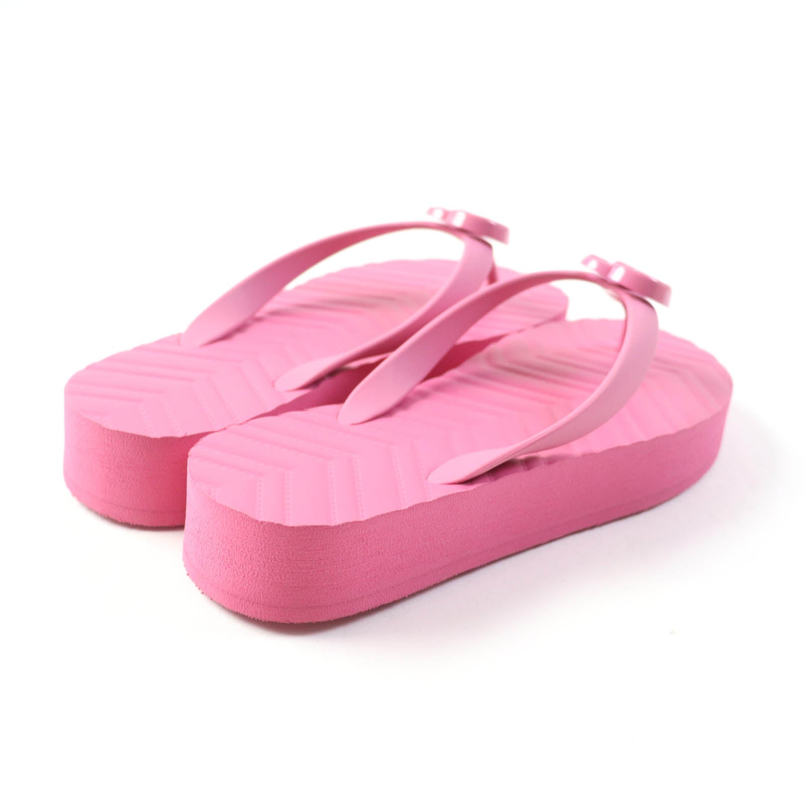 Gucci Chevron Thong Sandals Pink 38 Women