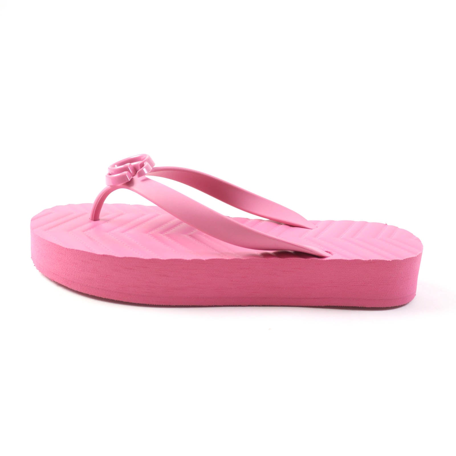 Gucci Chevron Thong Sandals Pink 38 Women