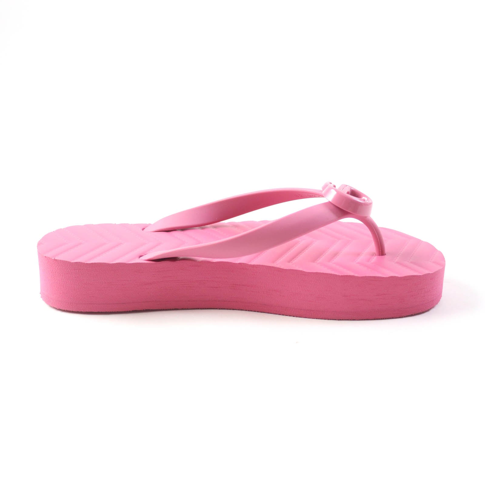 Gucci Chevron Thong Sandals Pink 38 Women