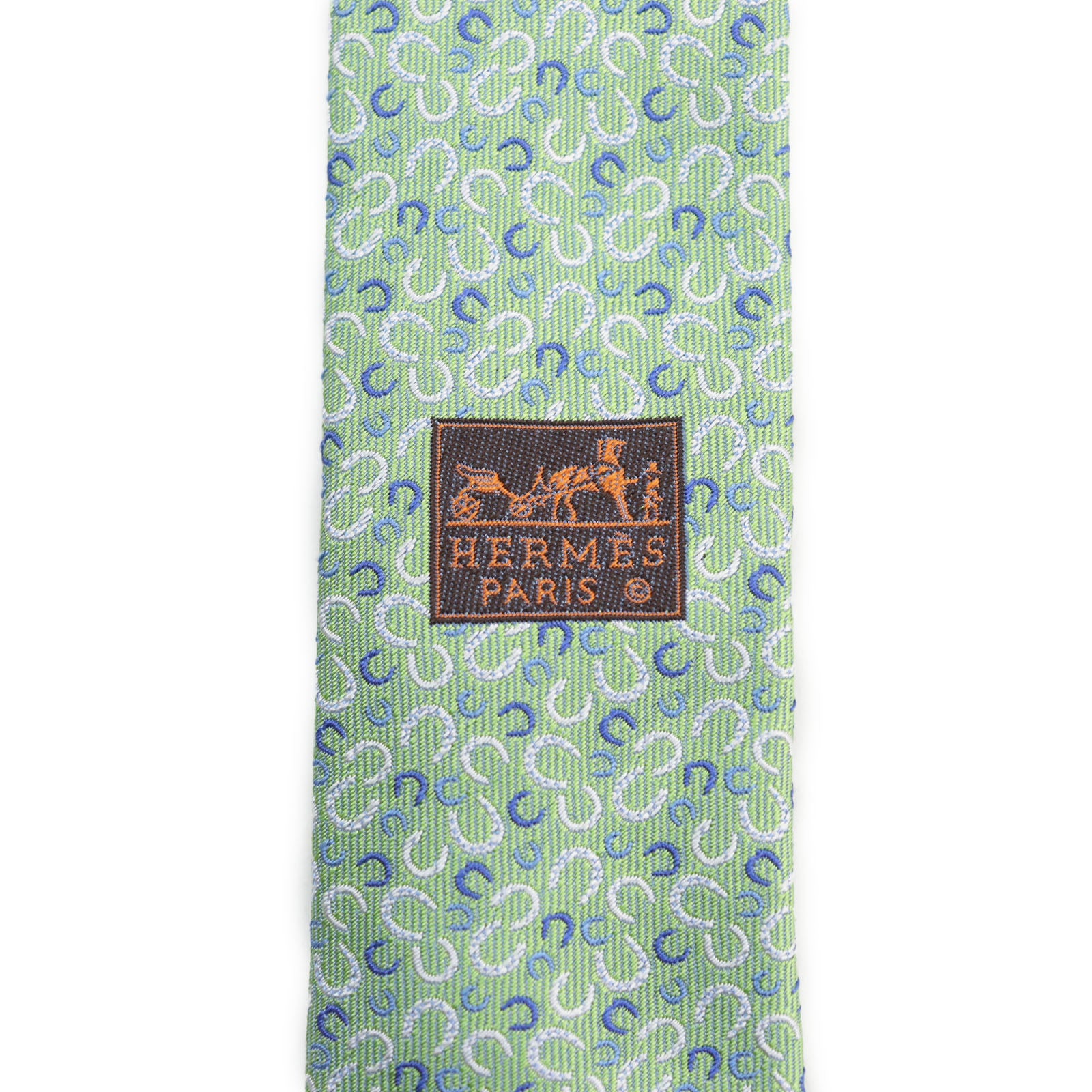 Hermes Silk 100% Horseshoe Pattern Tie