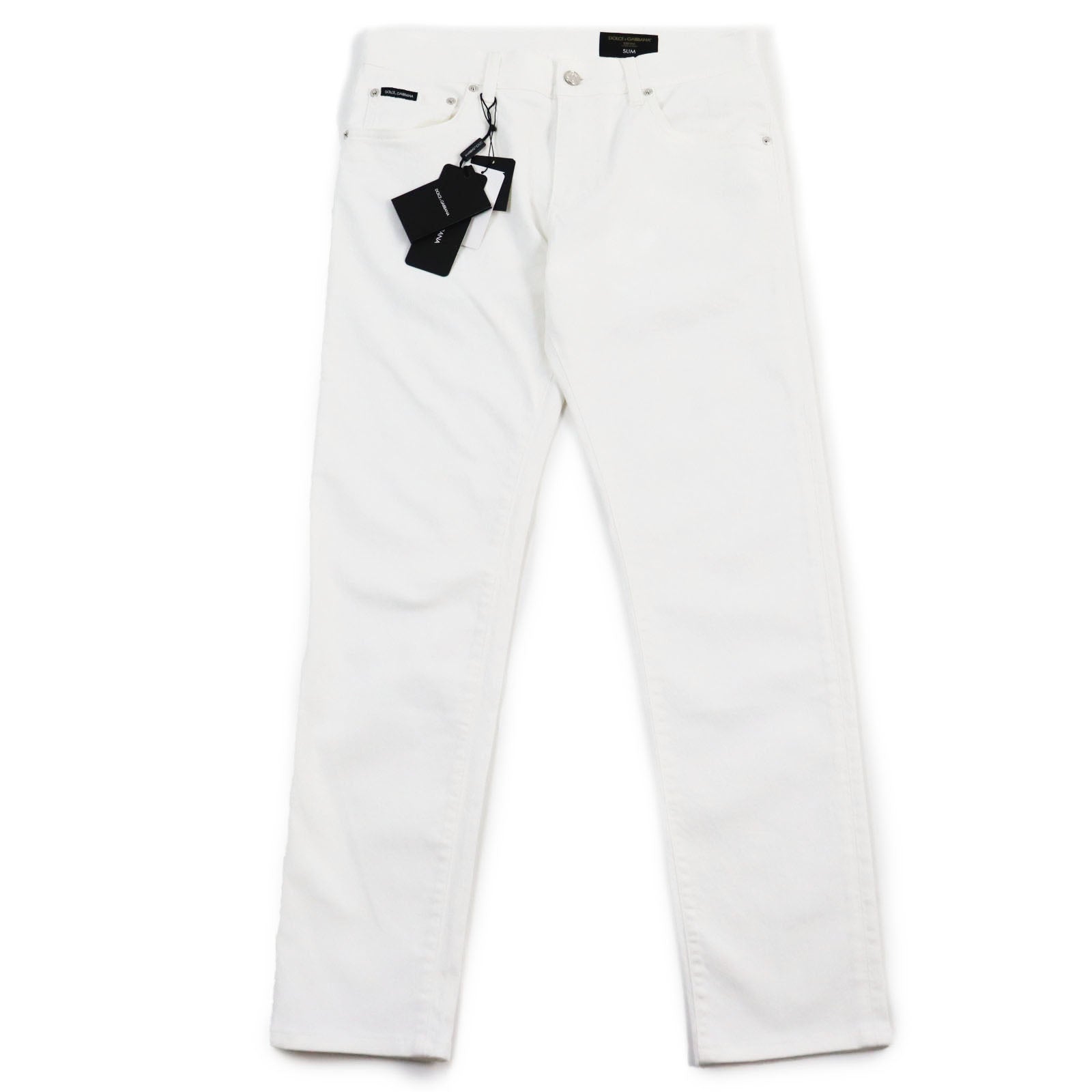 Dolce & Gabbana Slim Fit White Denim Pants