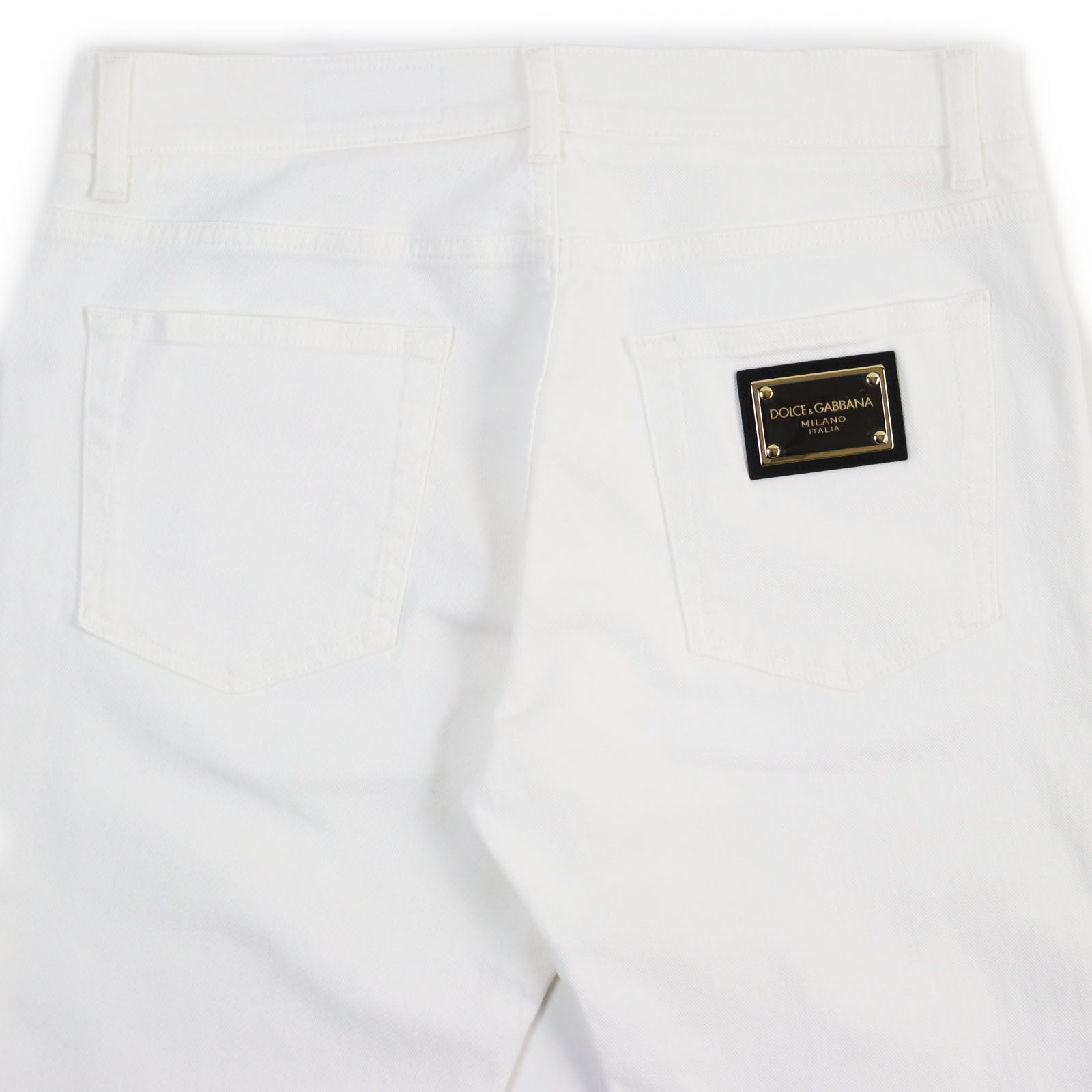 Dolce & Gabbana Slim Fit White Denim Pants